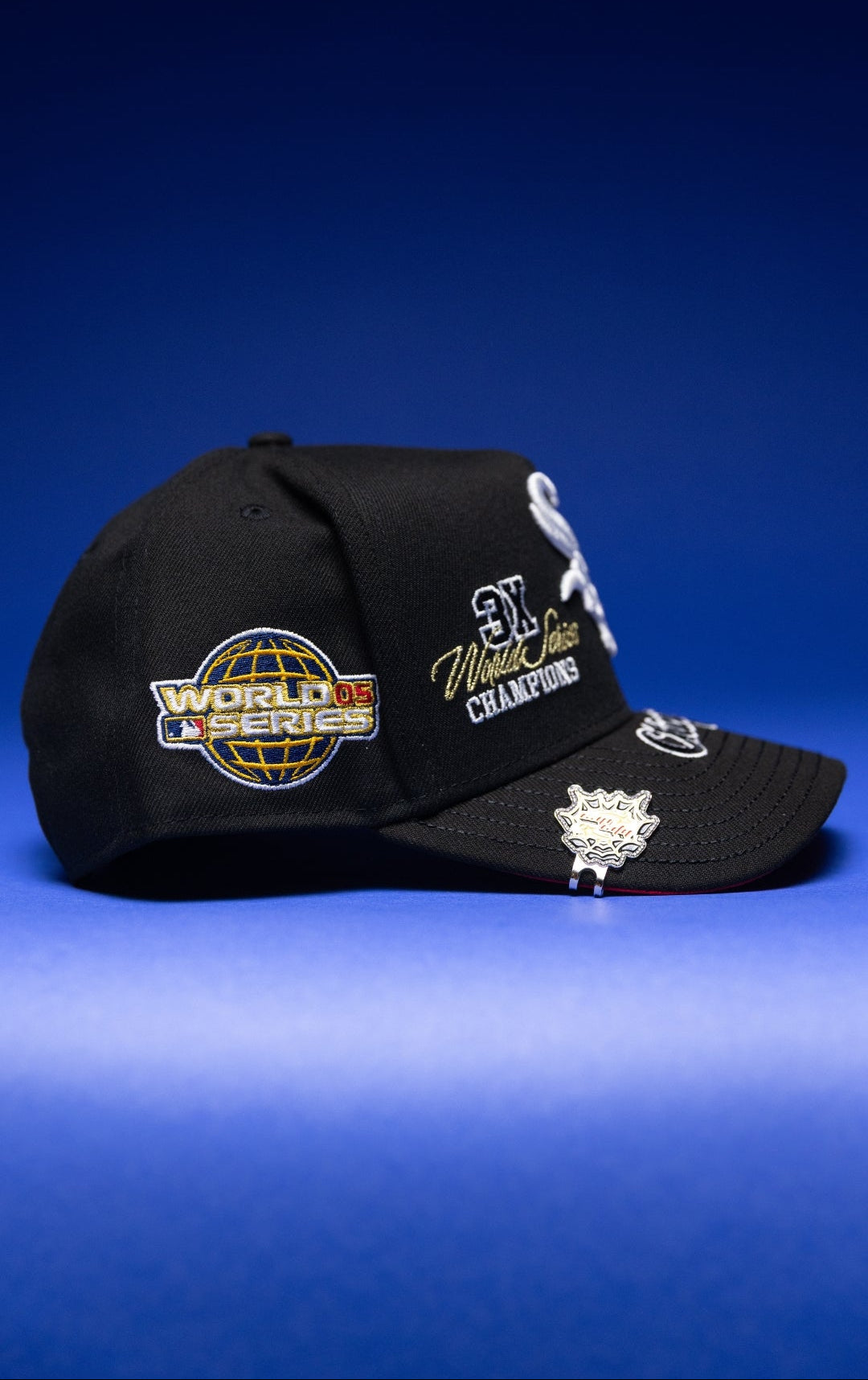 NEW ERA 9FIFTY A-FRAME BLACK CHICAGO WHITE SOX SNAPBACK W/ WORLD SERIES EMBROIDERY PATCHES