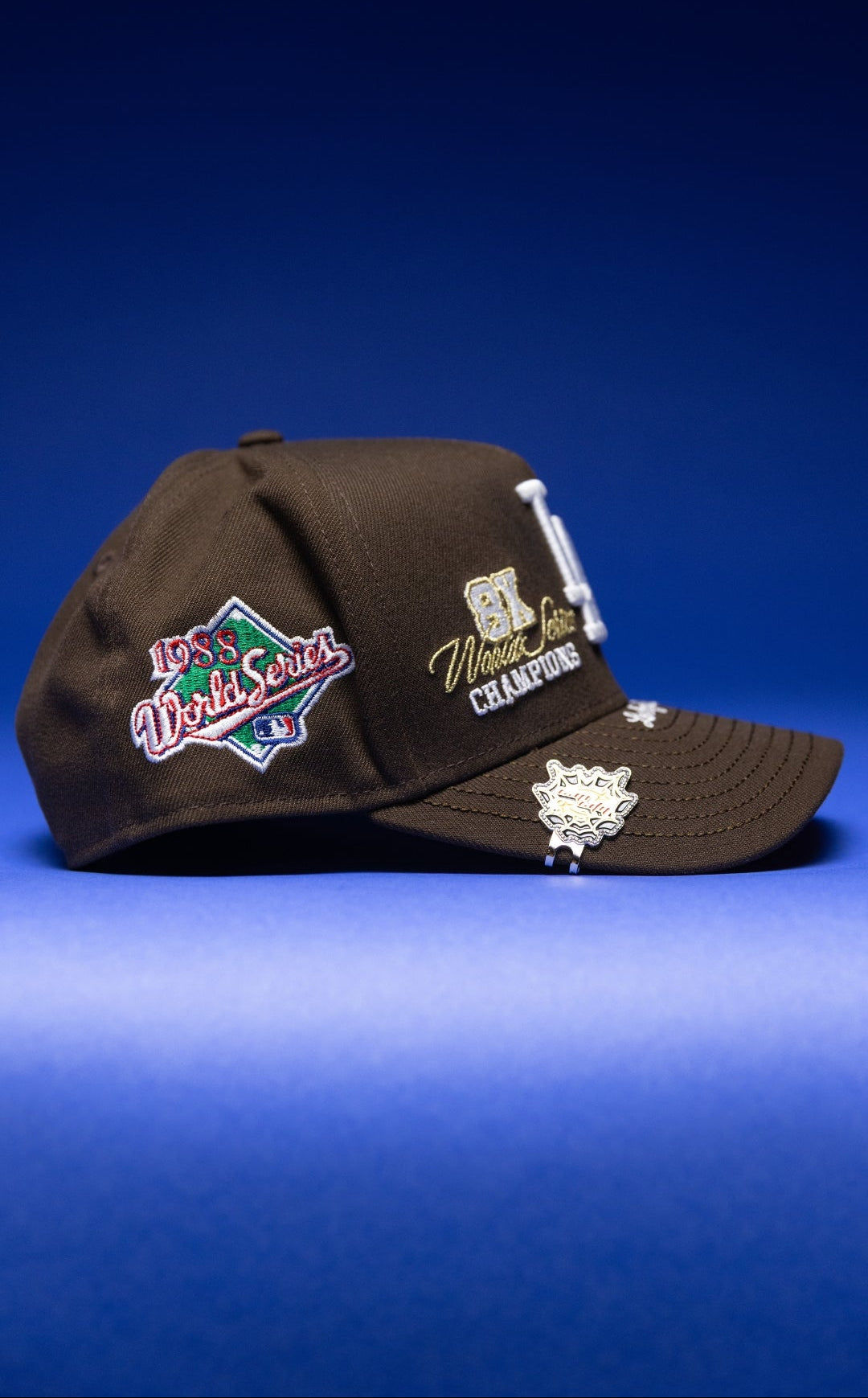 NEW ERA 9FIFTY A-FRAME BROWN LOS ANGELES DODGERS SNAPBACK W/ WORLD SERIES EMBROIDERY PATCHES