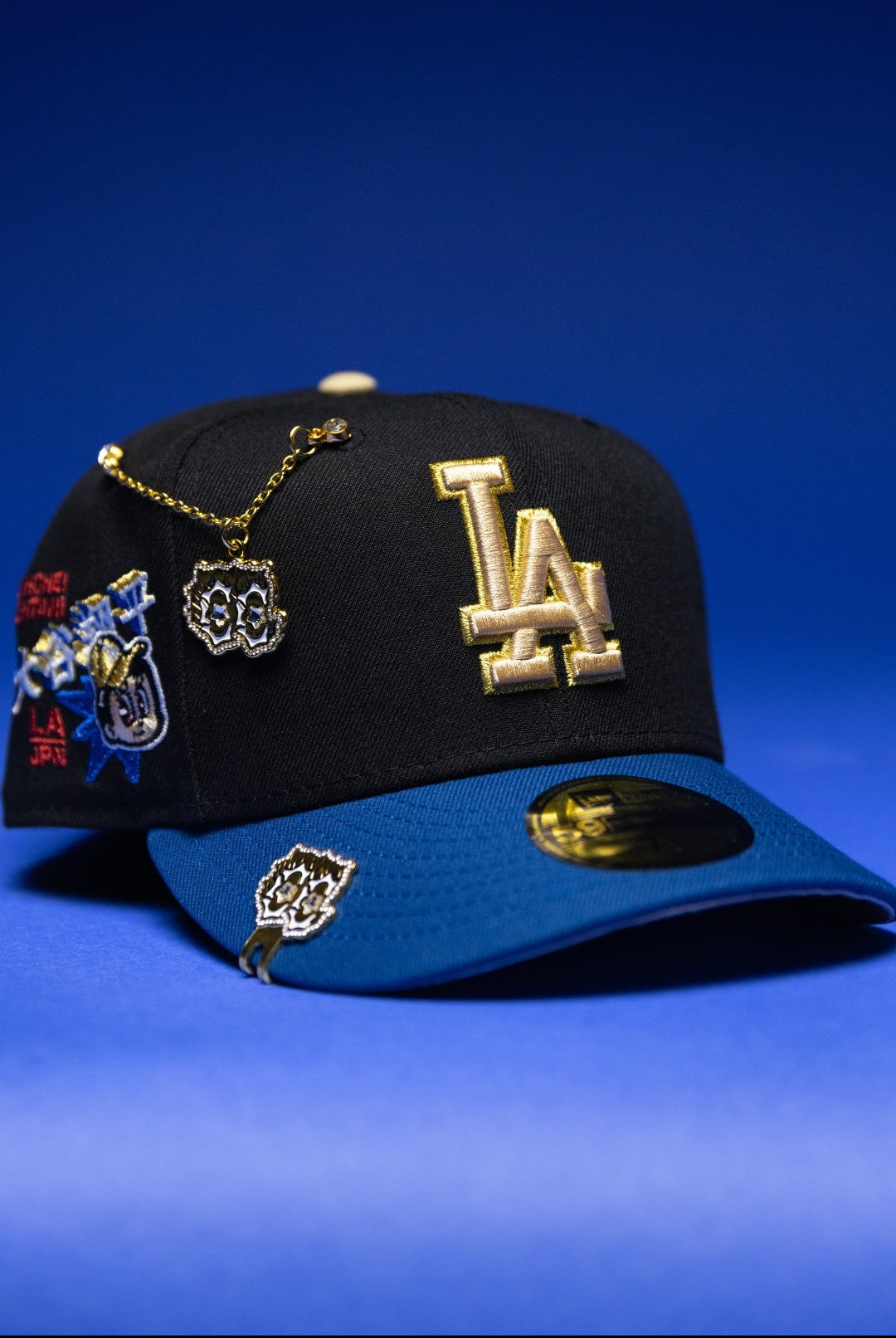 NEW ERA EXCLUSIVE 59FIFTY BLACK/NAVY LOS ANGELES DODGERS W/ SHOHEI OHTANI SIDE PATCH