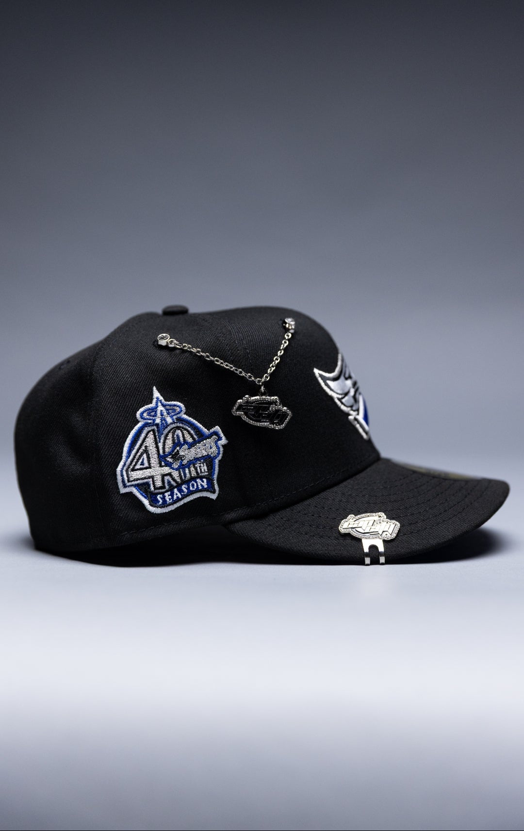 NEW ERA EXCLUSIVE 59FIFTY BLACK ANAHEIM ANGELS W/ 40TH ANNIVERSARY SIDE PATCH