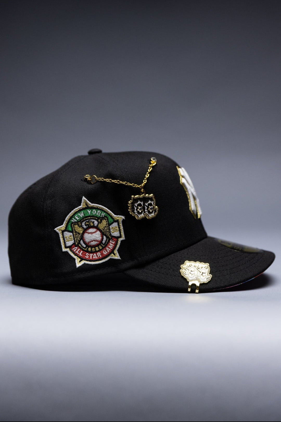 NEW ERA EXCLUSIVE 59FIFTY BLACK NEW YORK YANKEES W/ ALL STAR GAME SIDE PATCH