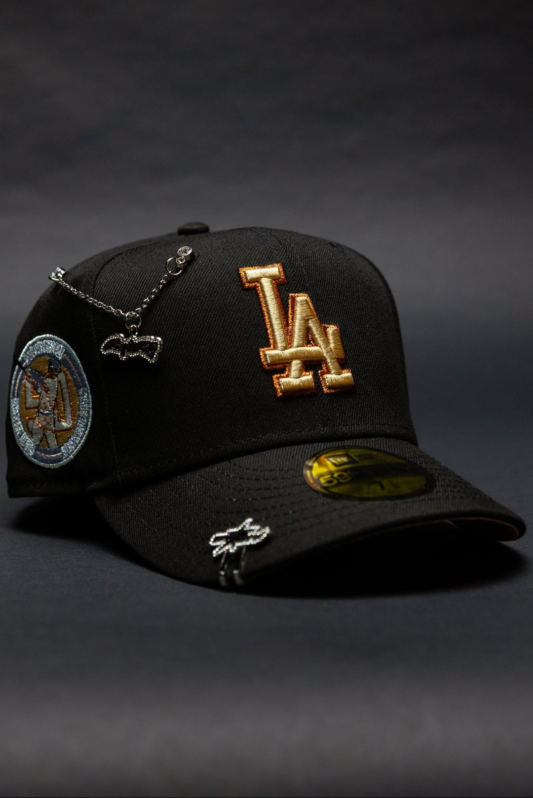 NEW ERA EXCLUSIVE 59FIFTY BLACK LOS ANGELES DODGERS W/ SHOHEI OHTANI 50-50 CLUB SIDE PATCH