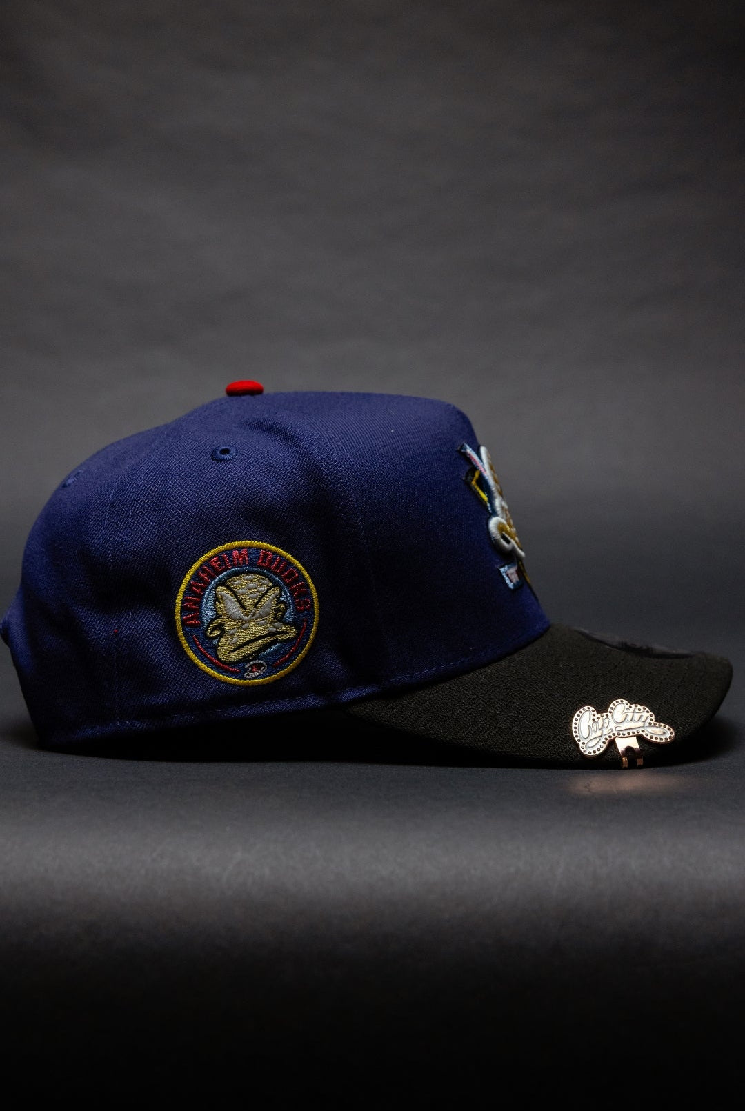 NEW ERA 9FIFTY A-FRAME NAVY/BLACK ANAHEIM DUCKS SNAPBACK W/ "DUCKS" SIDE PATCH
