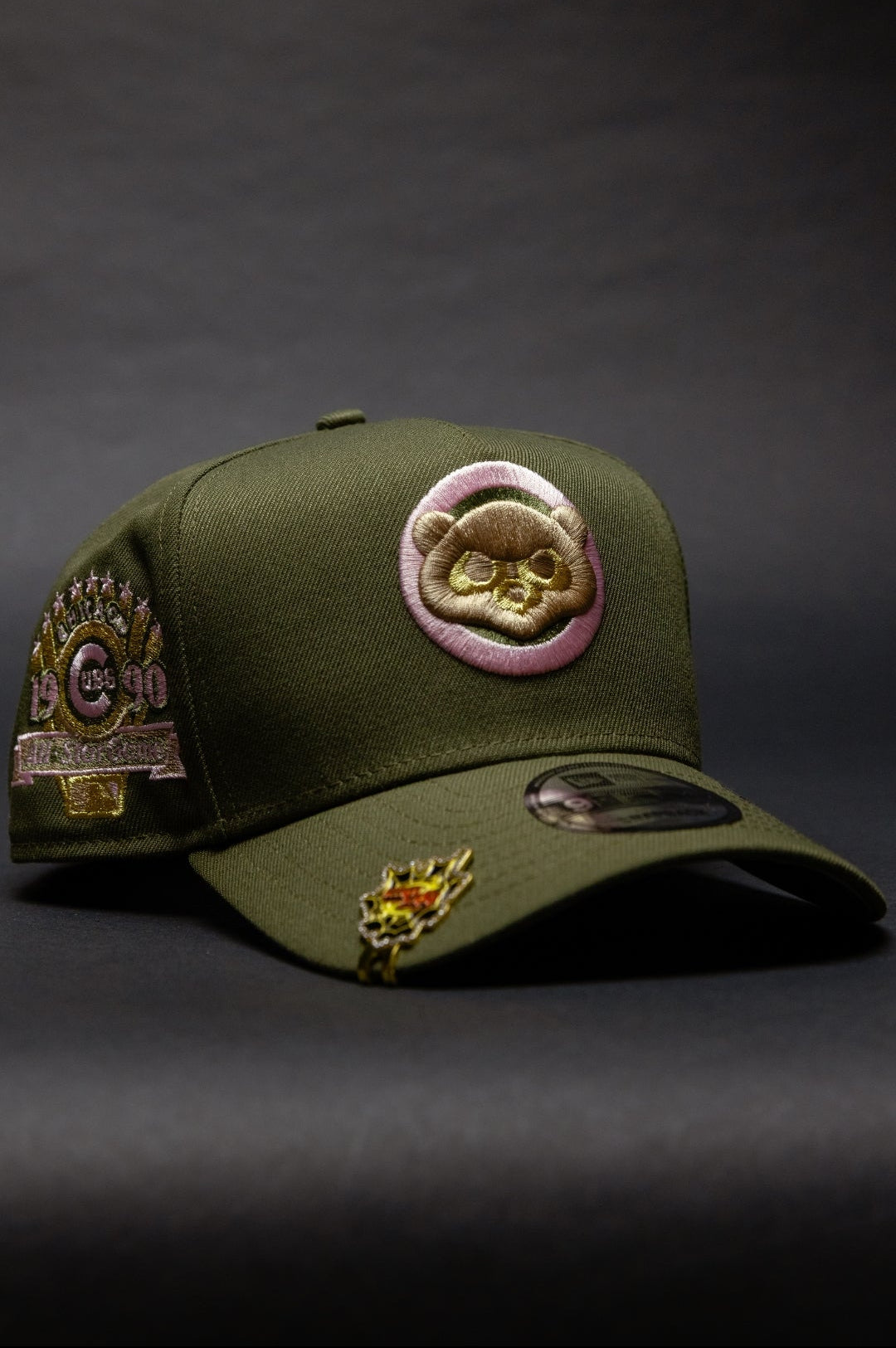 NEW ERA 9FIFTY A-FRAME OLIVE CHICAGO CUBS SNAPBACK W/ 1990 ALL STAR GAME SIDE PATCH