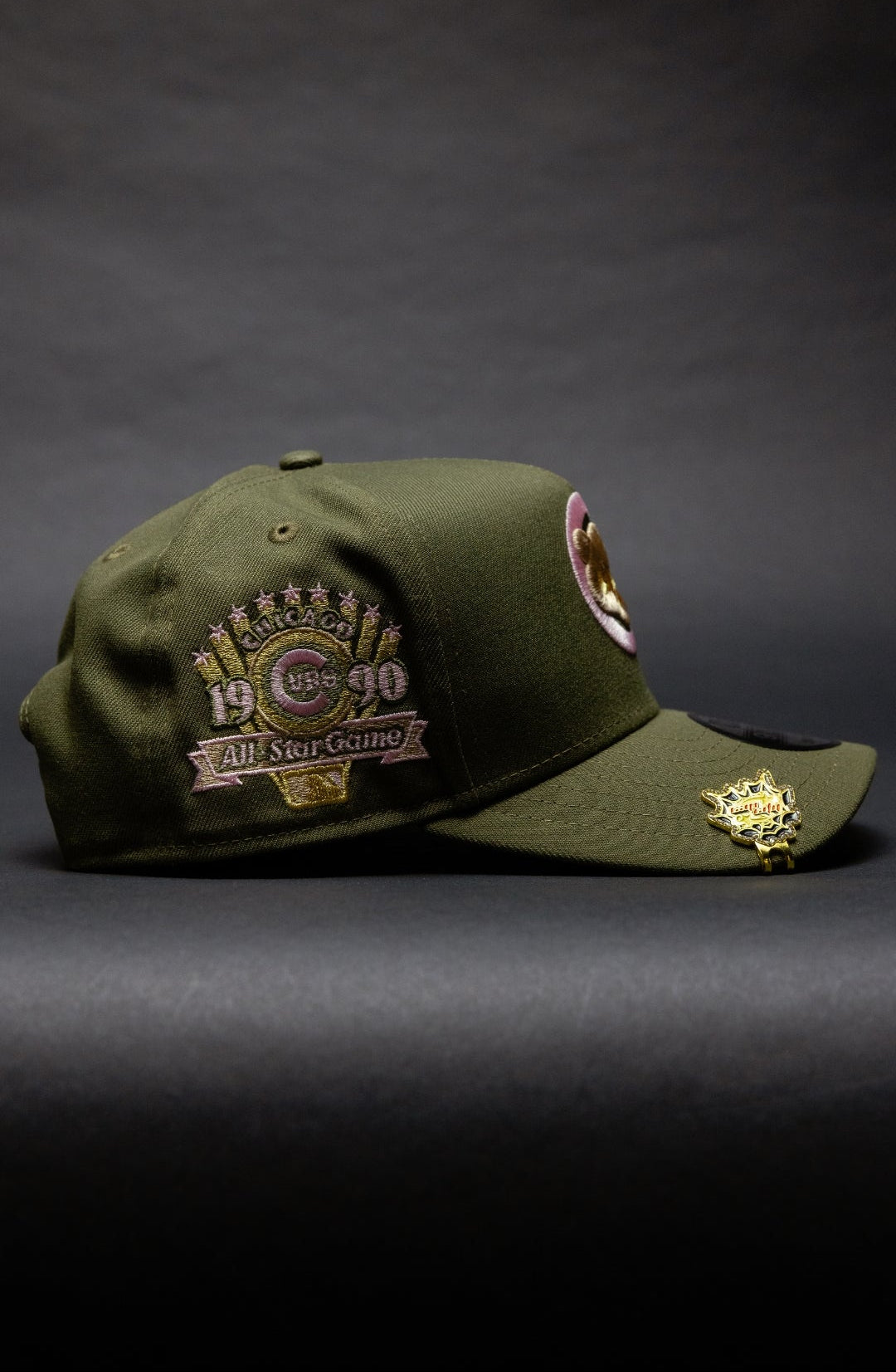 NEW ERA 9FIFTY A-FRAME OLIVE CHICAGO CUBS SNAPBACK W/ 1990 ALL STAR GAME SIDE PATCH
