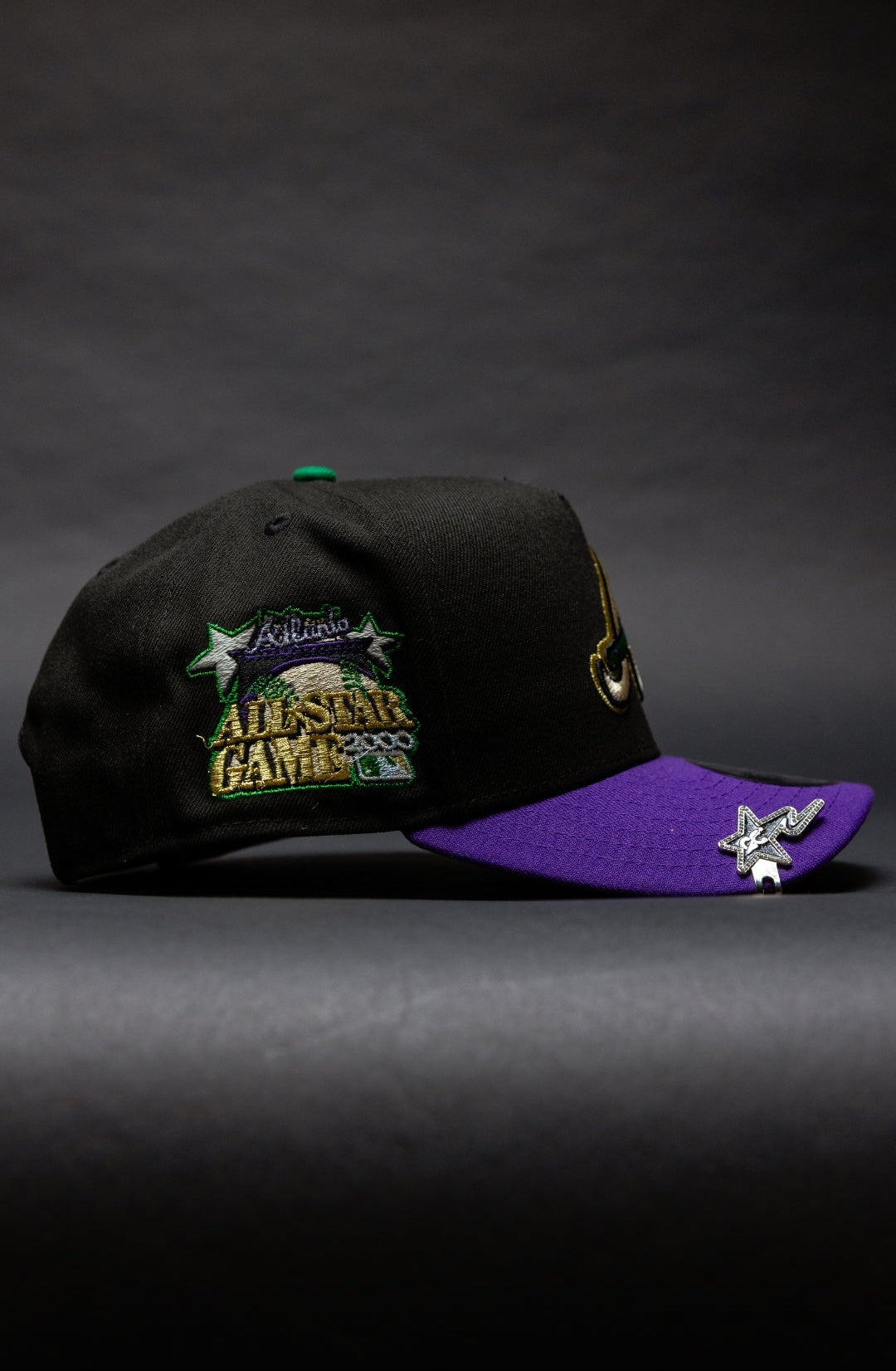 NEW ERA 9FIFTY A-FRAME BLACK/PURPLE ATLANTA BRAVES SNAPBACK W/ 2000 ALL STAR GAME SIDE PATCH