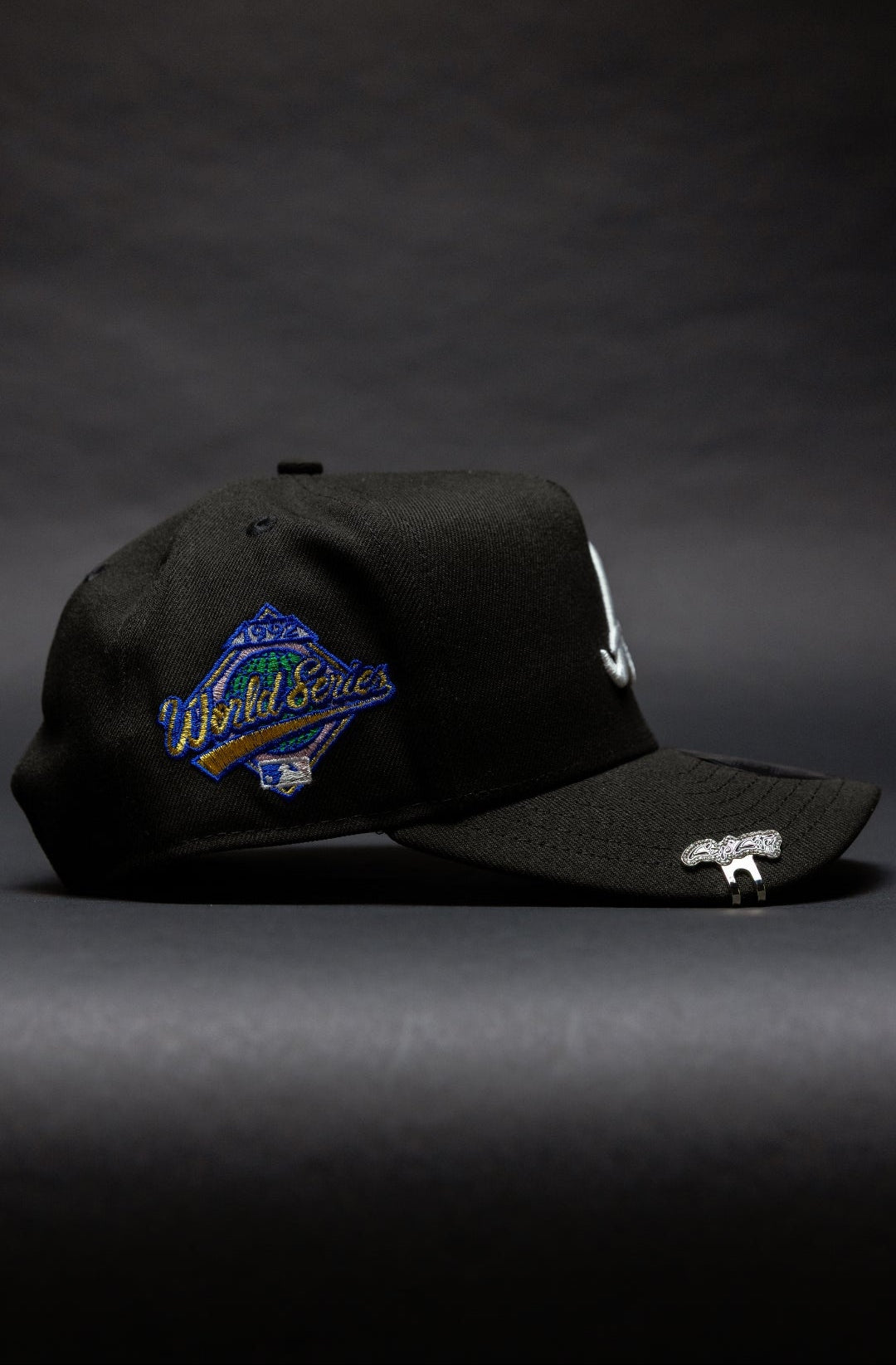 NEW ERA 9FIFTY A-FRAME BLACK ATLANTA BRAVES SNAPBACK W/ 1992 WORLD SERIES SIDE PATCH