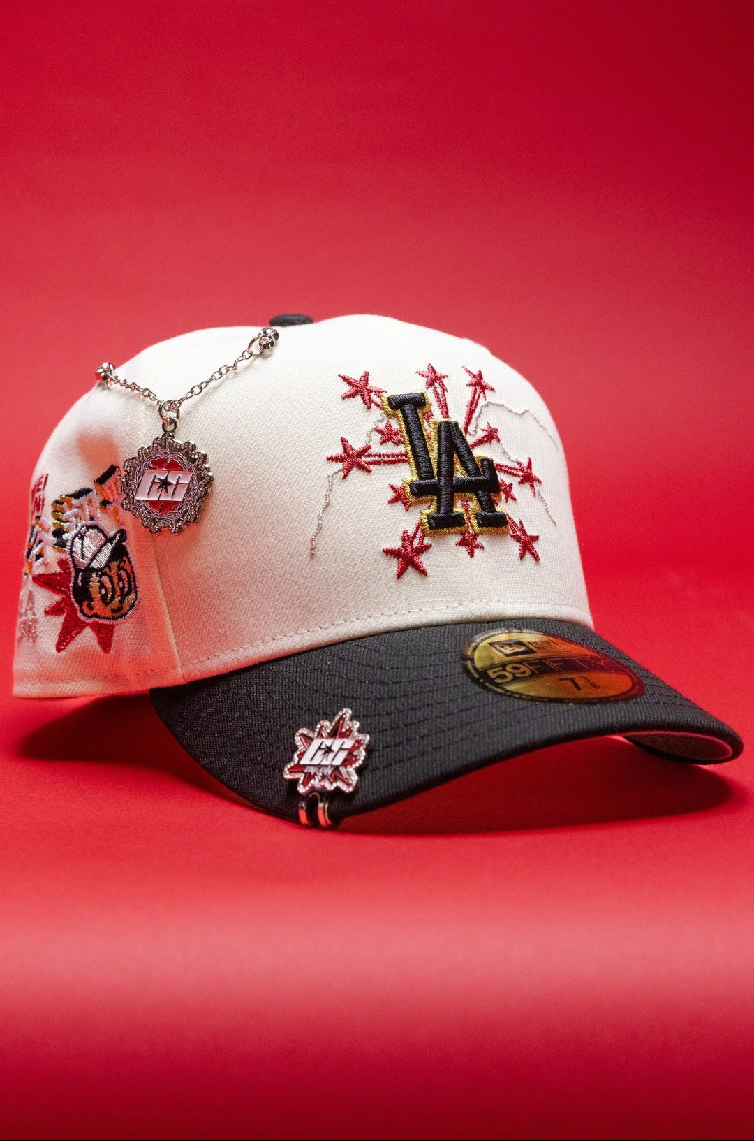 NEW ERA EXCLUSIVE 59FIFTY CHROME/BLACK LOS ANGELES DODGERS W/ EMBROIDERY + SHOHEI OHTANI SIDE PATCH