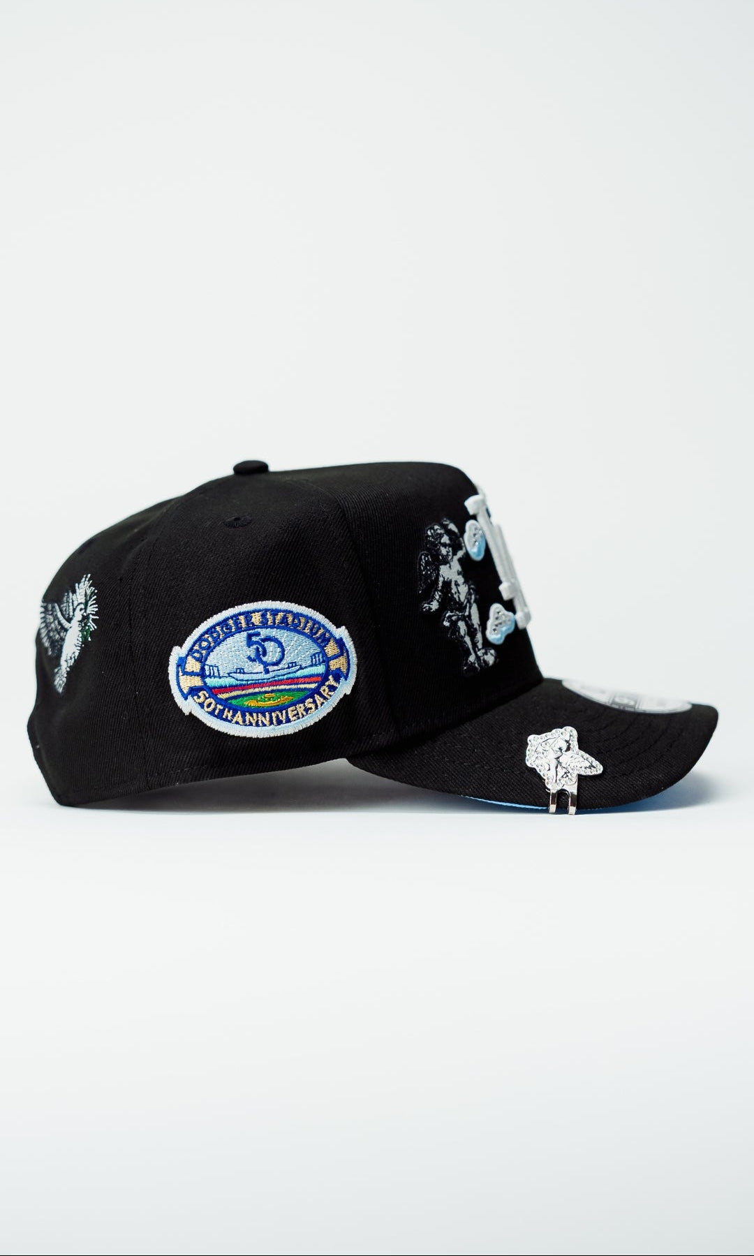 NEW ERA 9FIFTY A-FRAME BLACK LOS ANGELES DODGERS "HEAVENLY CITY" W/ 50TH ANNIVERSARY SIDE PATCH