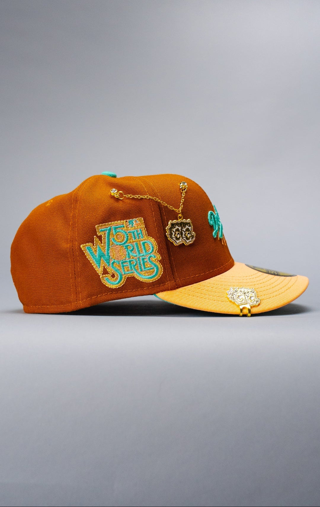 NEW ERA EXCLUSIVE 59FIFTY DARK KHAKI/BLUSH LOS ANGELES DODGERS W/ 75TH WORLD SERIES SIDE PATCH