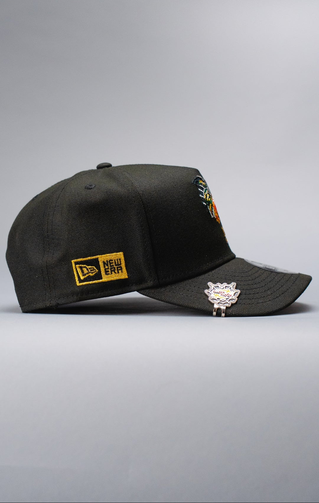 NEW ERA 9FIFTY A-FRAME BLACK EL GALLO SNAPBACK W/ NEW ERA FLAG SIDE PATCH