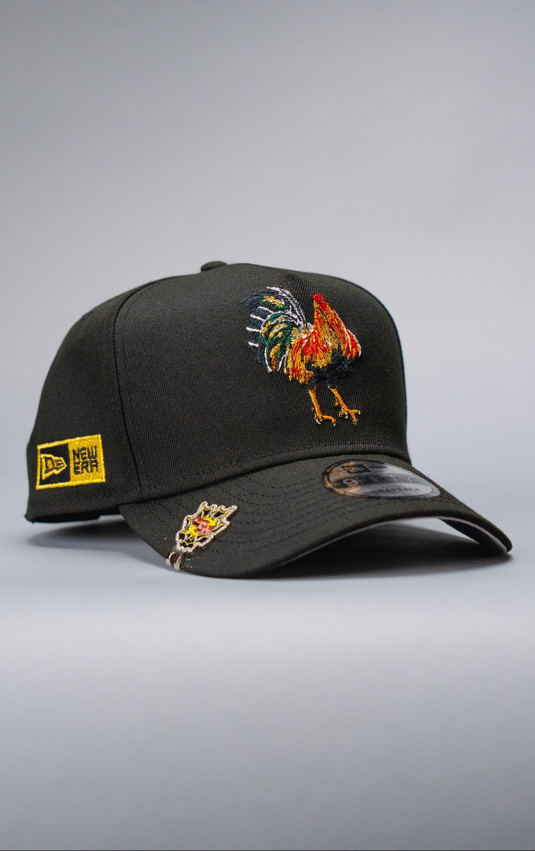 NEW ERA 9FIFTY A-FRAME BLACK EL GALLO SNAPBACK W/ NEW ERA FLAG SIDE PATCH