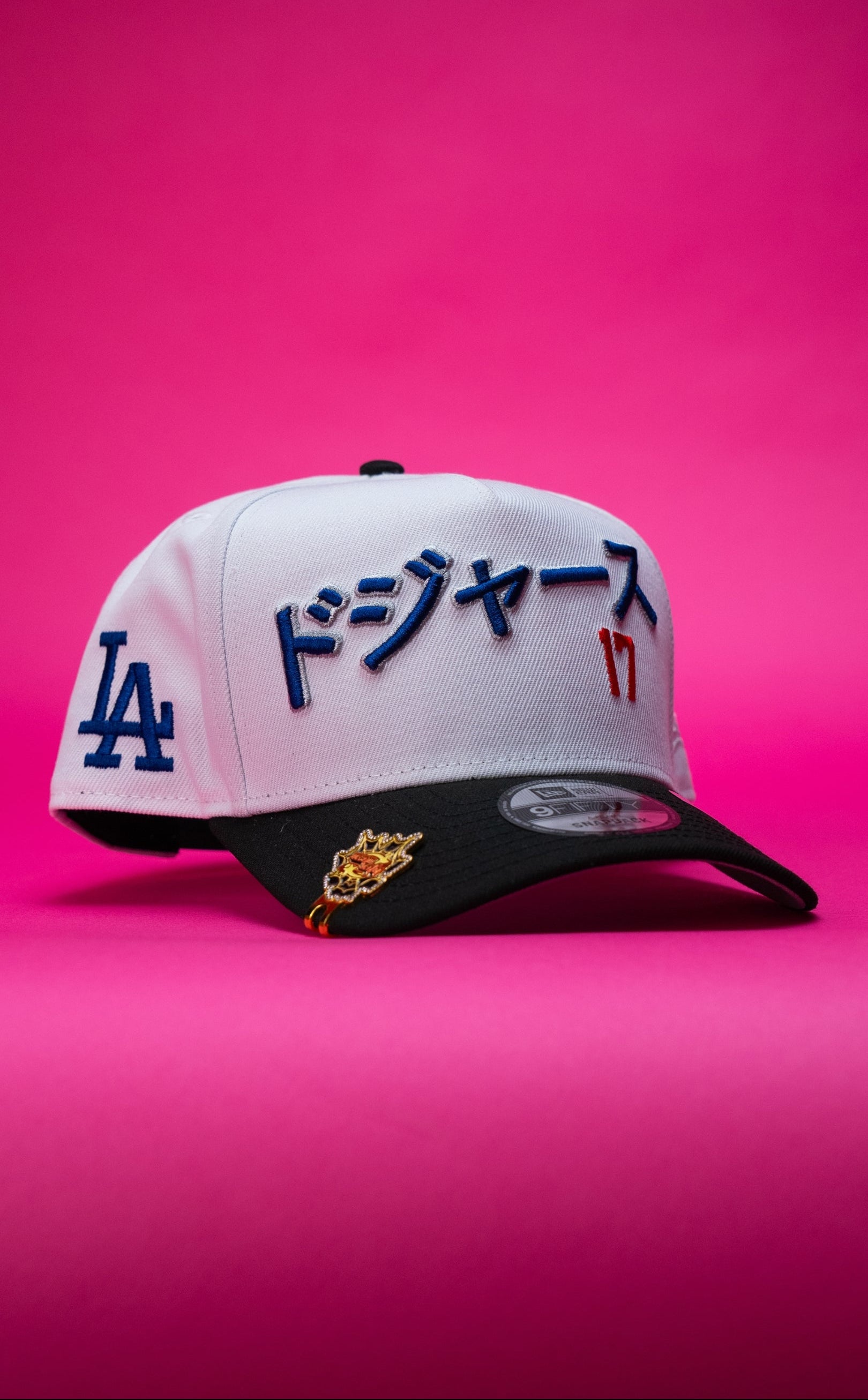 NEW ERA 9FIFTY A-FRAME PEARL WHITE LOS ANGELES DODGERS JAPANESE SCRIPT W/ LA LOGO SIDE PATCH