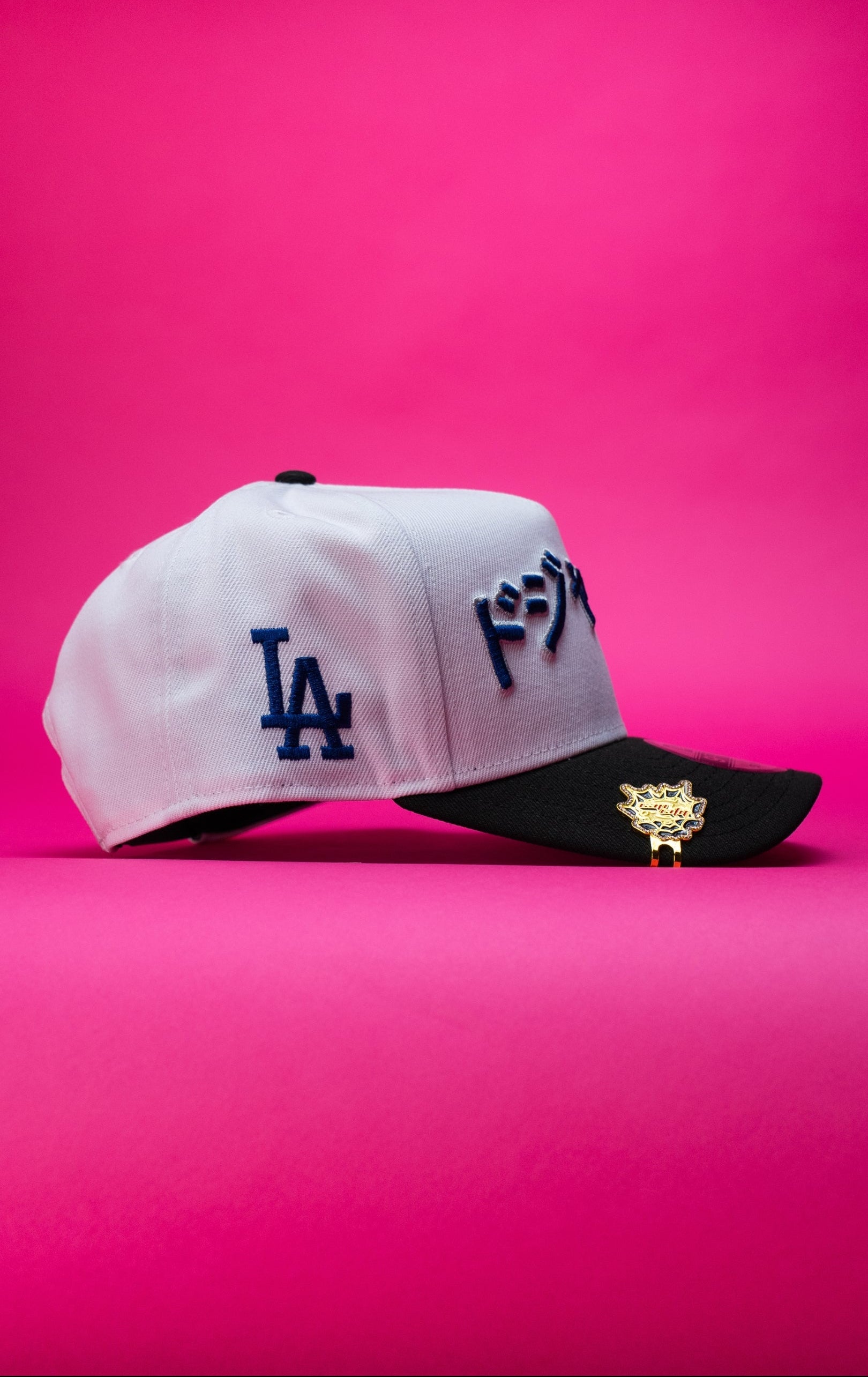 NEW ERA 9FIFTY A-FRAME PEARL WHITE LOS ANGELES DODGERS JAPANESE SCRIPT W/ LA LOGO SIDE PATCH