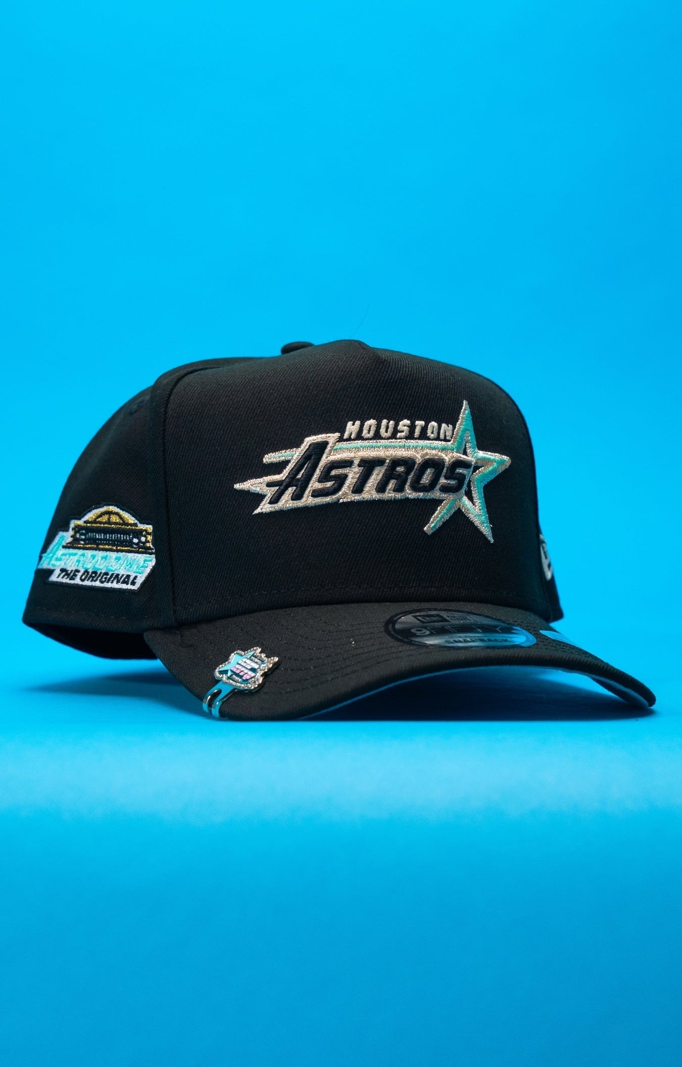 NEW ERA 9FIFTY A-FRAME BLACK HOUSTON ASTROS SNAPBACK W/ ASTRODOME SIDE PATCH