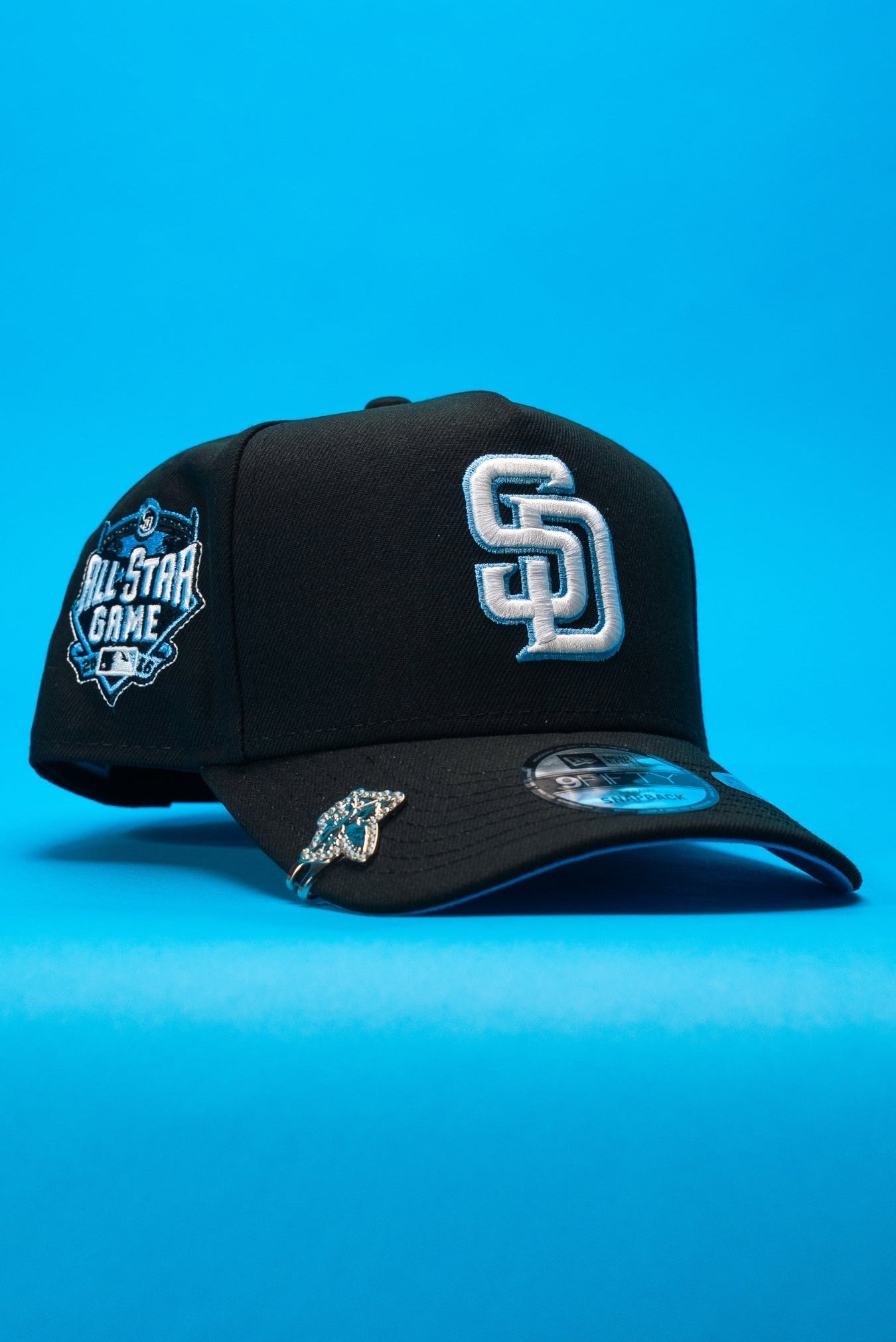 NEW ERA 9FIFTY A-FRAME BLACK SAN DIEGO PADRES SNAPBACK W/ ALL STAR GAME SIDE PATCH