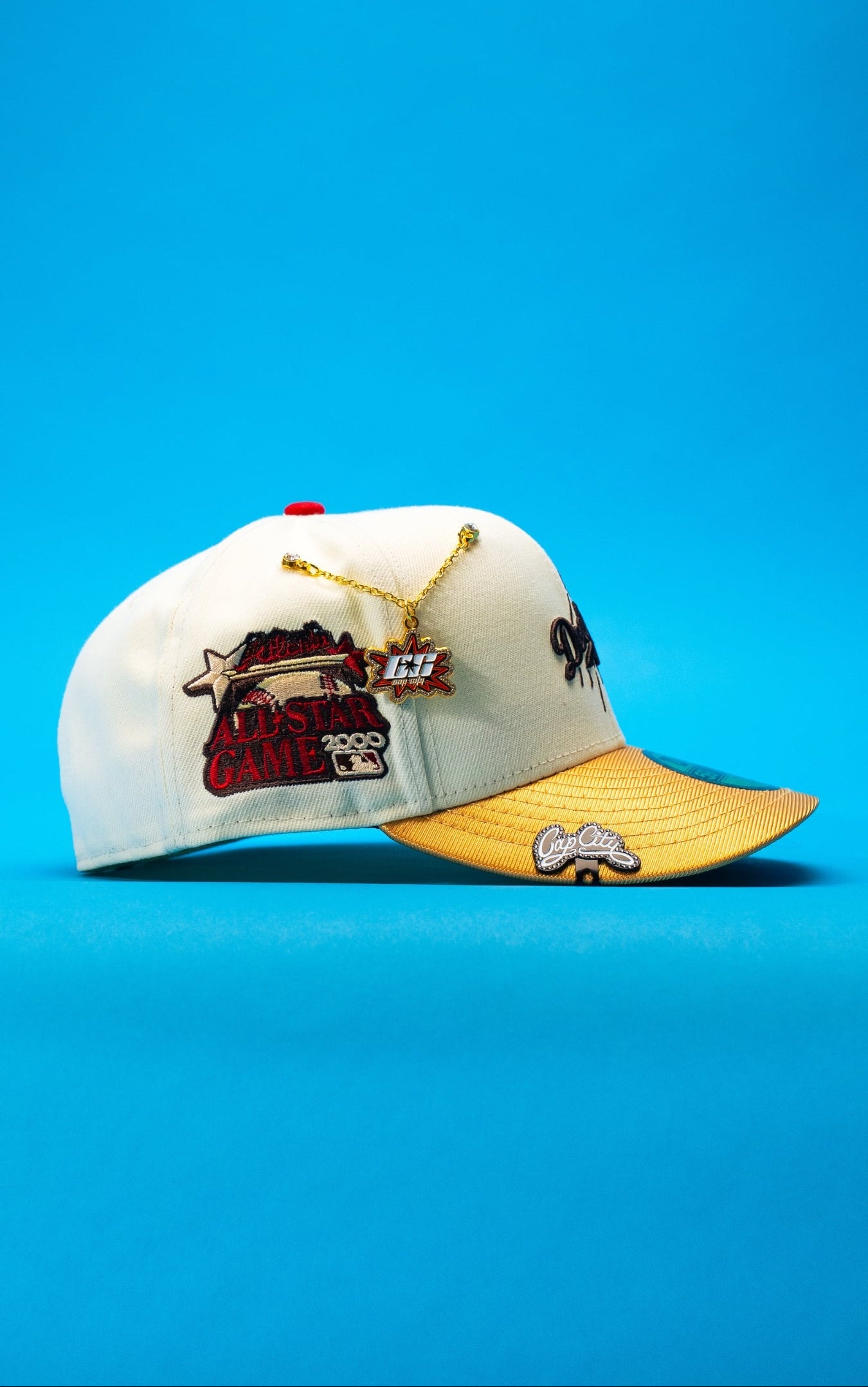 NEW ERA EXCLUSIVE 59FIFTY CHROME/GOLD LOS ANGELES DODGERS W/ 2000 ALL STAR GAME SIDE PATCH