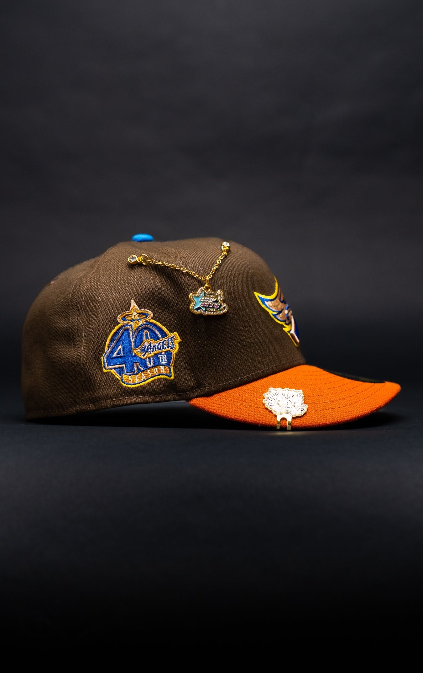 NEW ERA EXCLUSIVE 59FIFTY BROWN/RUST ANAHEIM ANGELS W/ 40TH ANNIVERSARY SIDE PATCH