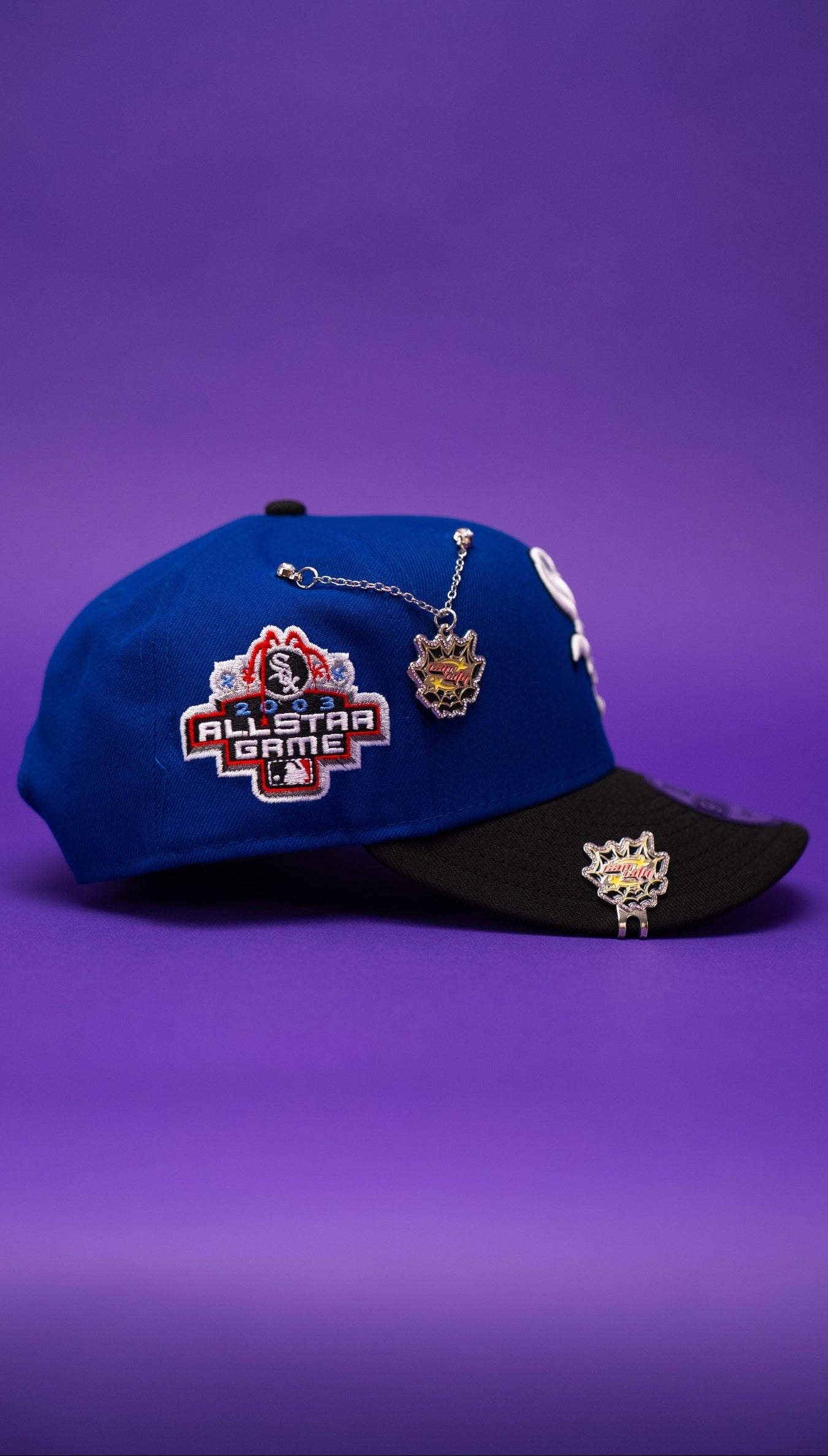 NEW ERA EXCLUSIVE 9FIFTY BLUE/BLACK CHICAGO WHITE SOX SNAPBACK W/ 2003 ALL STAR GAME SIDE PATCH