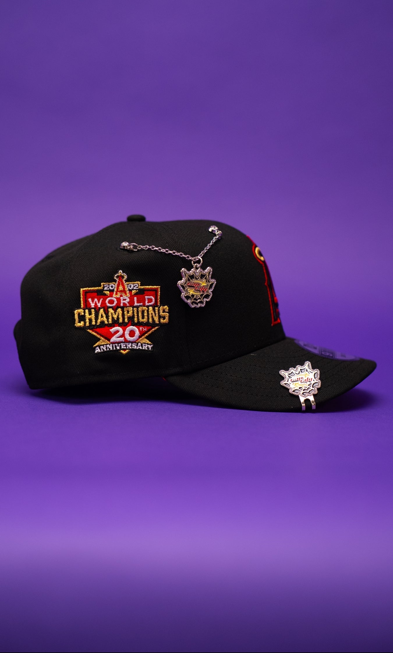 NEW ERA EXCLUSIVE 9FIFTY BLACKED OUT ANAHEIM ANGELS SNAPBACK W/ WORLD CHAMPIONS SIDE PATCH