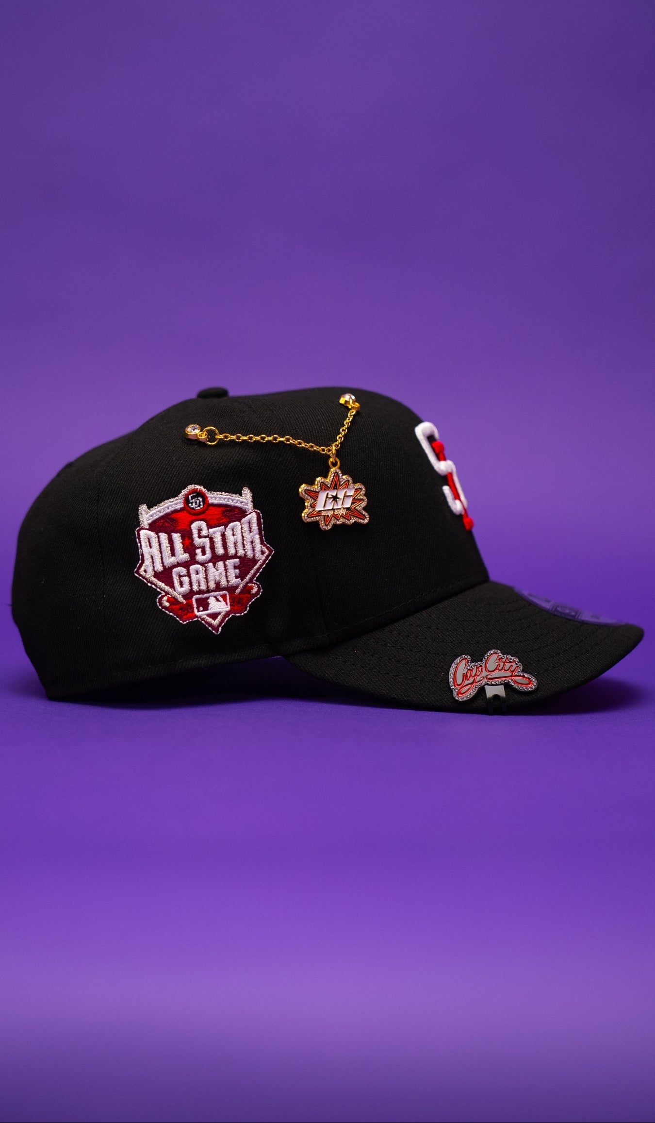 NEW ERA EXCLUSIVE 9FIFTY BLACK SAN DIEGO PADRES SNAPBACK W/ ALL STAR GAME SIDE PATCH