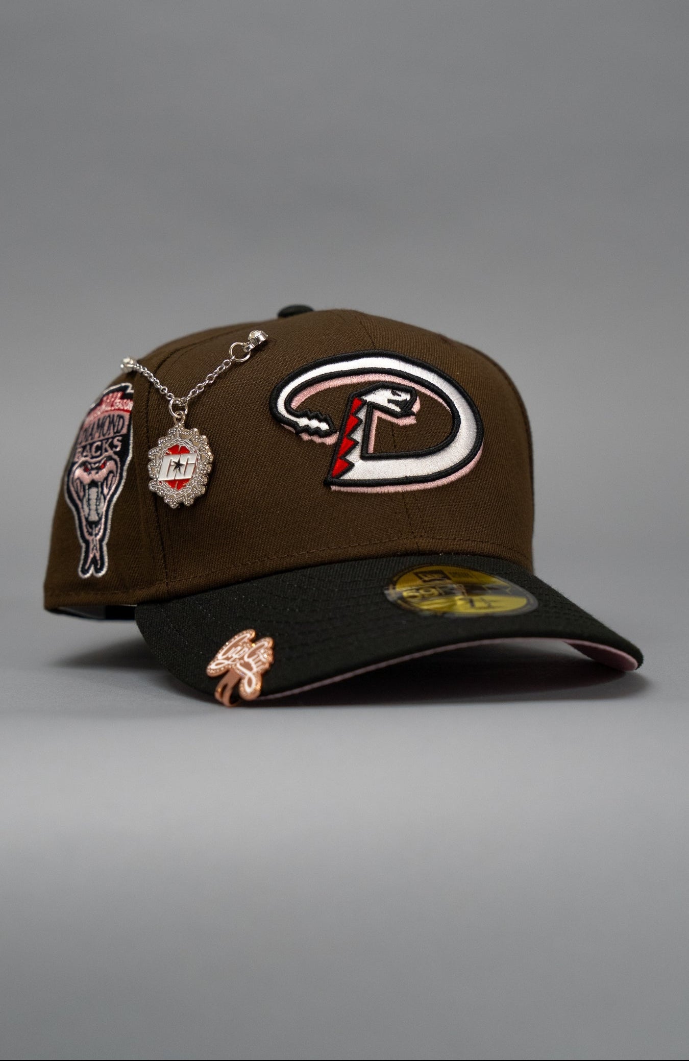 NEW ERA EXCLUSIVE 59FIFTY BROWN/BLACK ARIZONA DIAMONDBACKS W/ 1998 INAUGURAL SEASON SIDE PATCH