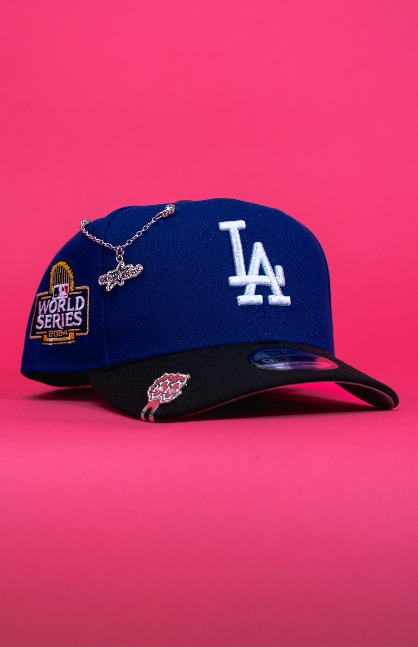 NEW ERA EXCLUSIVE 9FIFTY DARK BLUE LOS ANGELES DODGERS SNAPBACK W/ 2024 WORLD SERIES SIDE PATCH