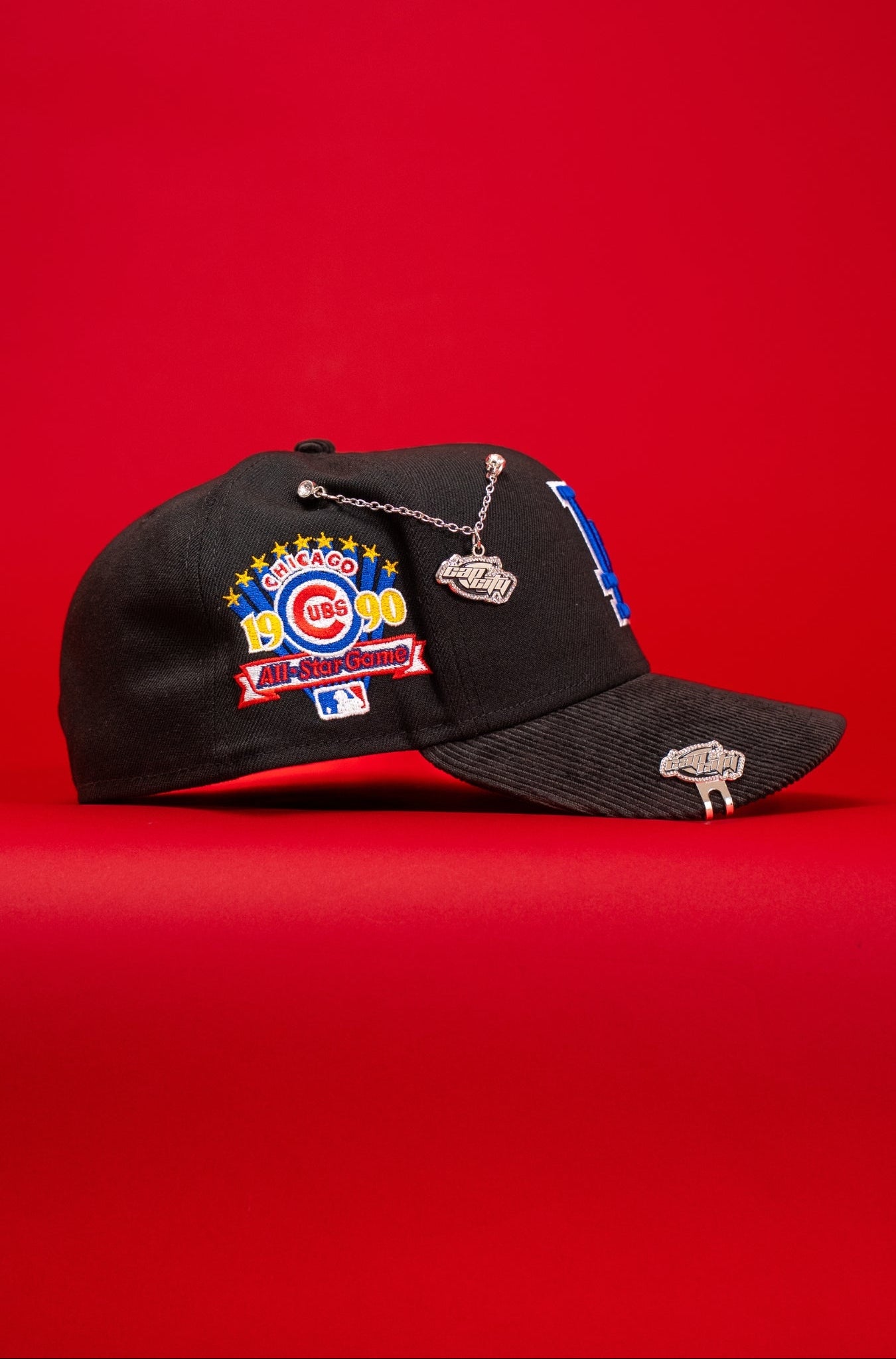 NEW ERA EXCLUSIVE 59FIFTY BLACK/CORDUROY LOS ANGELES DODGERS W/ 1990 ALL STAR GAME SIDE PATCH