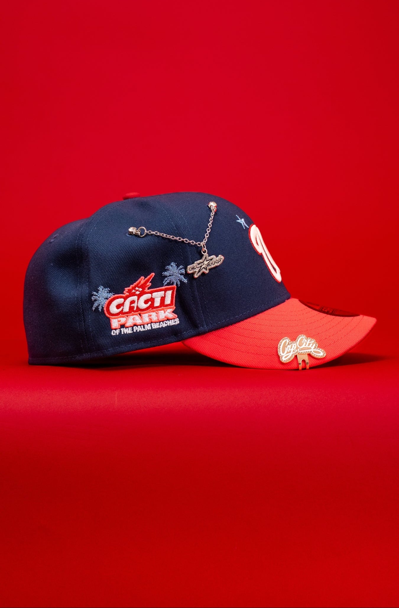 NEW ERA EXCLUSIVE 59FIFTY NAVY/HOT PINK WASHINGTON NATIONALS W/ CACTI PARK SIDE PATCH