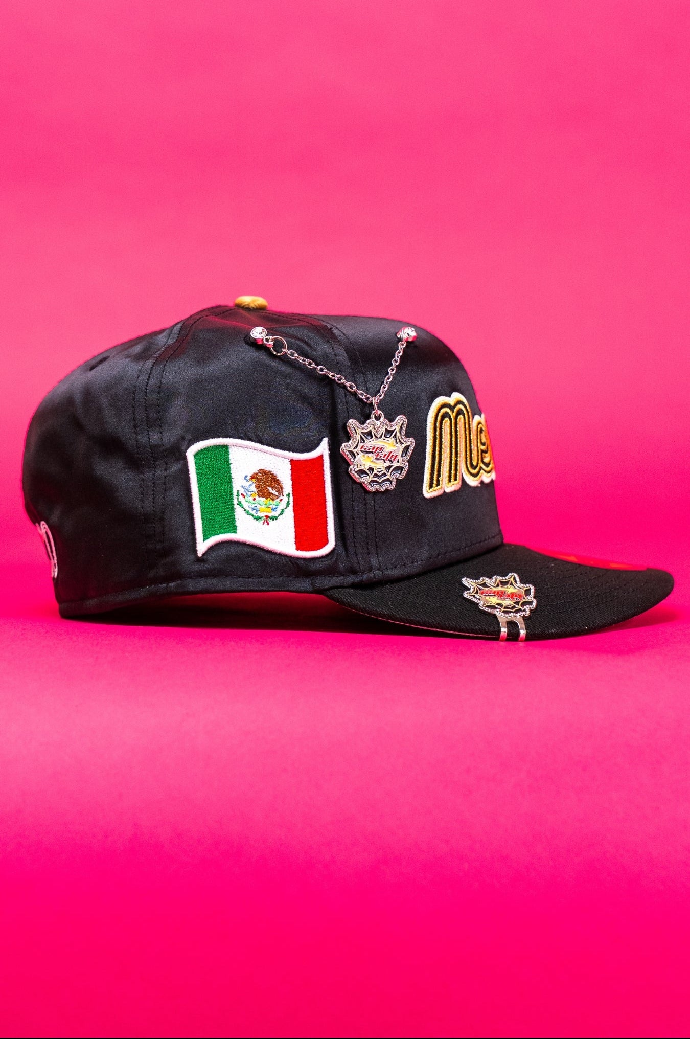 NEW ERA EXCLUSIVE 59FIFTY SATIN 2025 WBC MEXICO SCRIPT W/ MEXICO FLAG SIDE PATCH