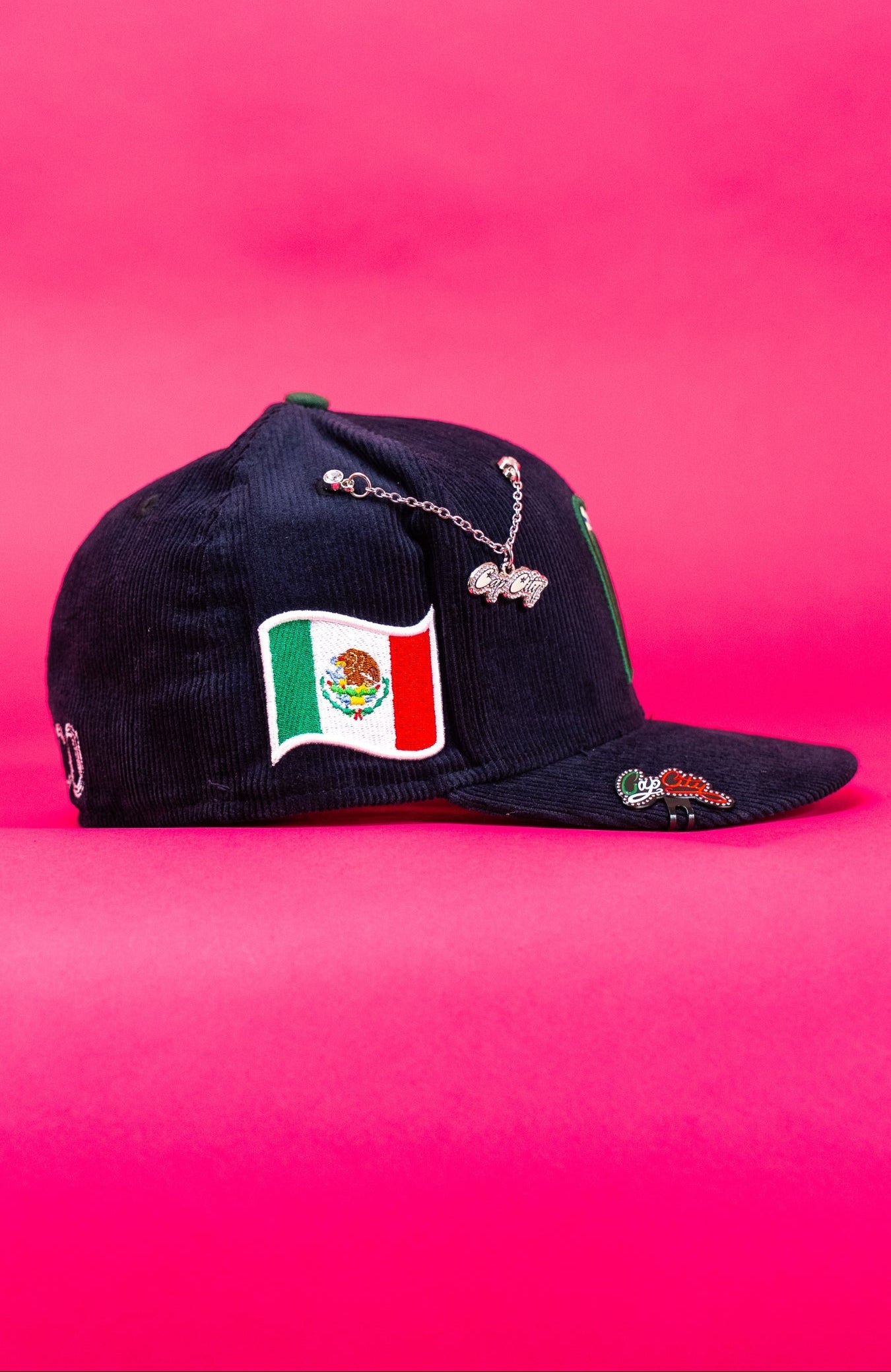 NEW ERA EXCLUSIVE 59FIFTY NAVY CORDUROY 2025 WBC MEXICO W/ MEXICO FLAG SIDE PATCH