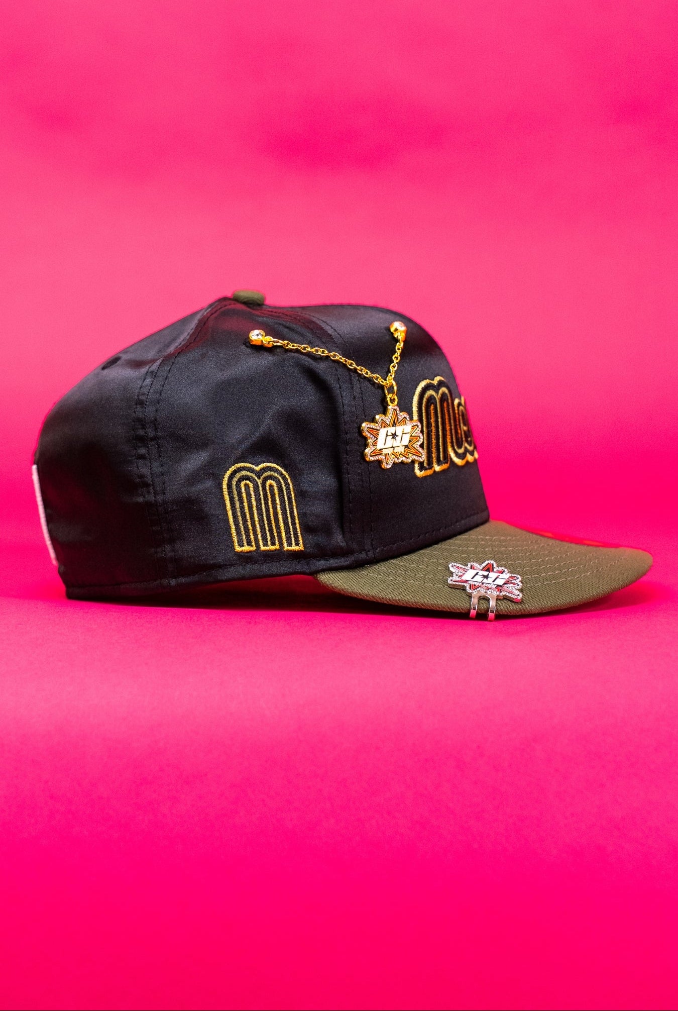 NEW ERA EXCLUSIVE 59FIFTY SATIN/GREEN 2025 WBC MEXICO SCRIPT W/ MEXICO TEAM LOGO SIDE PATCH