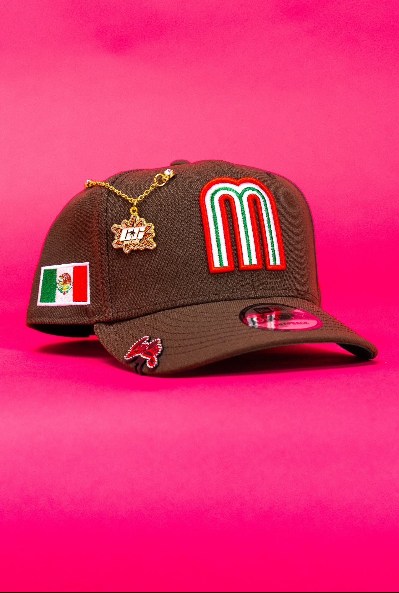 NEW ERA EXCLUSIVE 9FIFTY BROWN MEXICO 2025 WORLD BASEBALL CLASSIC SNAPBACK W/ MEXICO FLAG SIDE PATCH