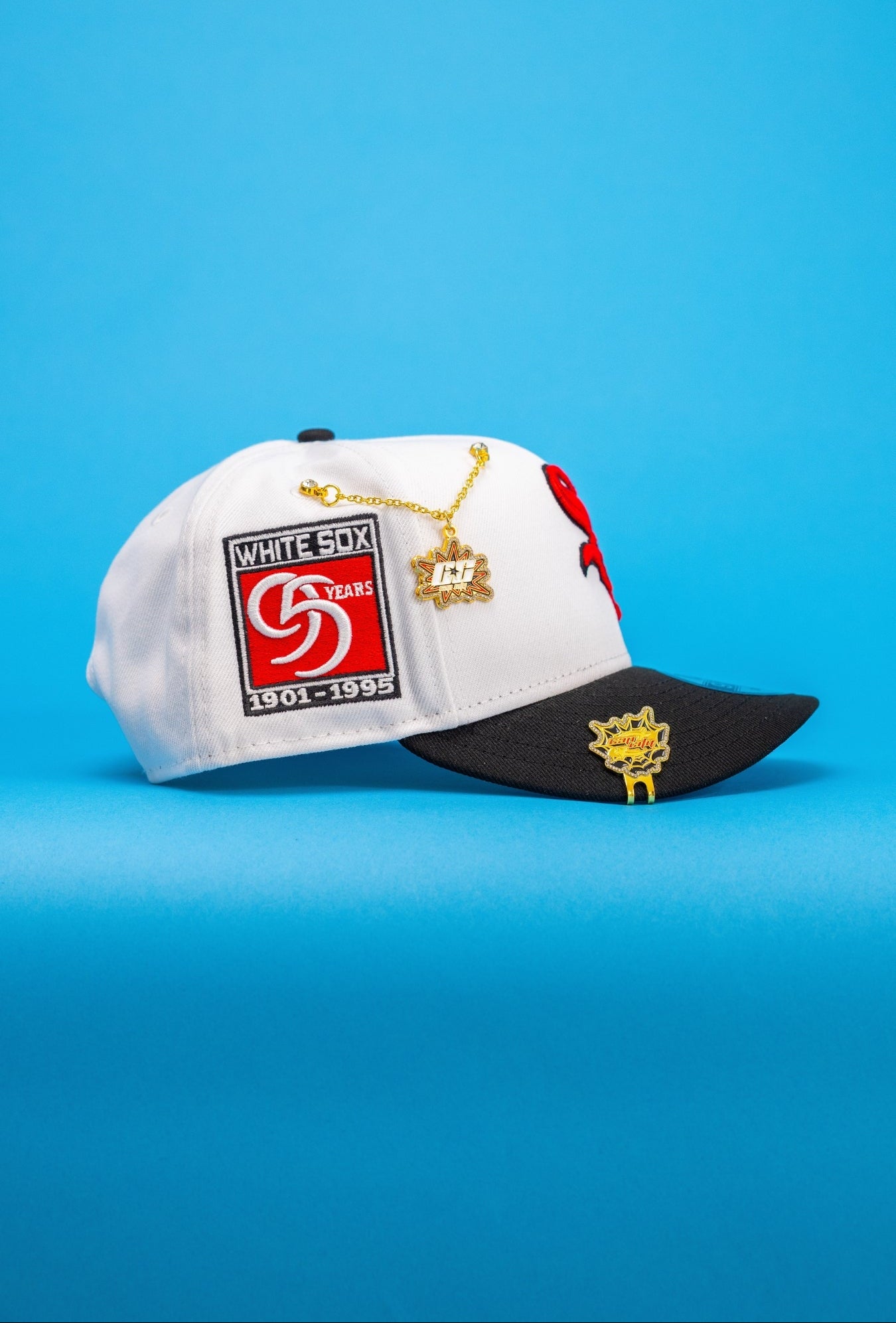 NEW ERA EXCLUSIVE 9FIFTY PEARL WHITE CHICAGO WHITE SOX SNAPBACK W/ 95TH ANNIVERSARY SIDE PATCH