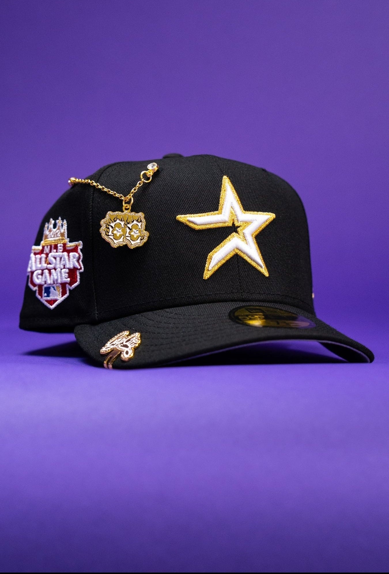 NEW ERA EXCLUSIVE 59FIFTY BLACK HOUSTON ASTROS W/ 2012 WORLD SERIES SIDE PATCH