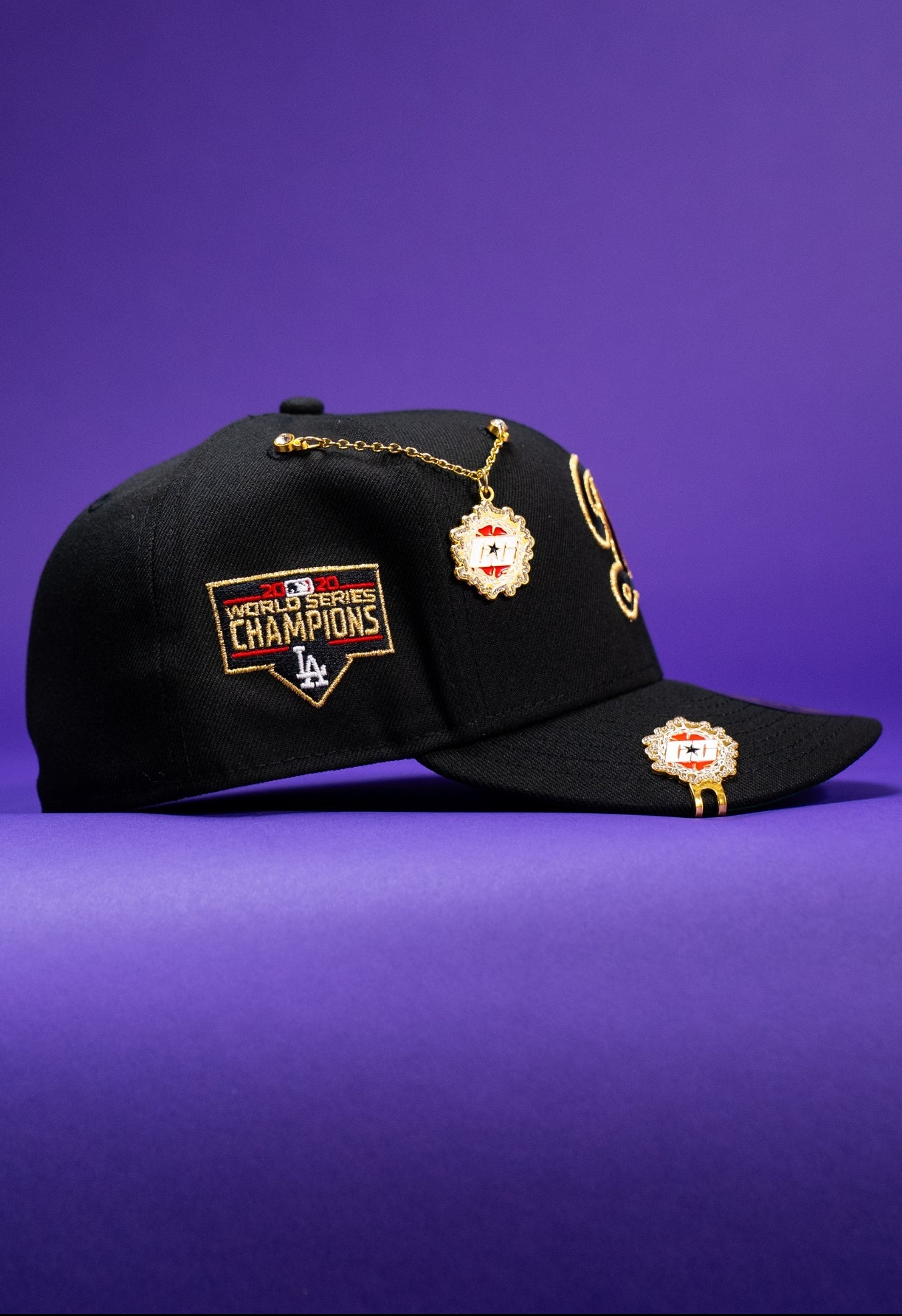 NEW ERA EXCLUSIVE 59FIFTY BLACK LOS ANGELES DODGERS W/ WORLD SERIES CHAMPIONS SIDE PATCH