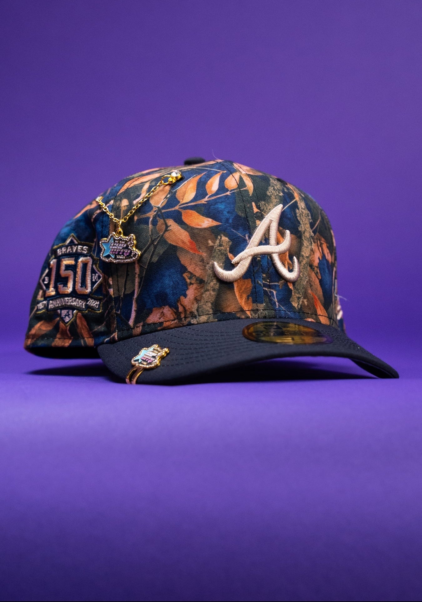 NEW ERA EXCLUSIVE 59FIFTY CAMOUFLAGE ATLANTA BRAVES W/ 150TH ANNIVERSARY SIDE PATCH