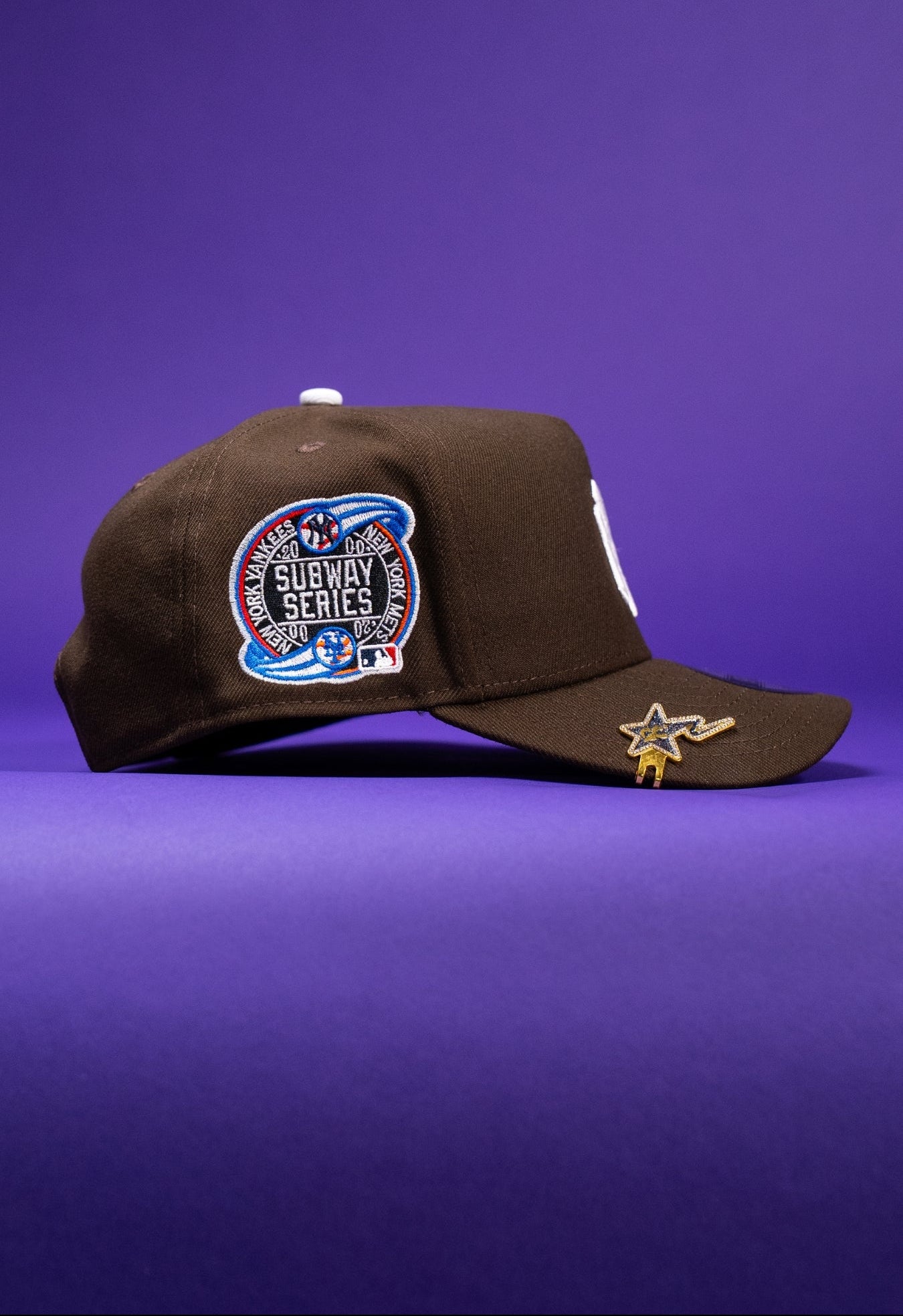 NEW ERA 9FIFTY A-FRAME BROWN NEW YORK YANKEES W/ LADY LIBERTY + SUBWAY SERIES SIDE PATCH