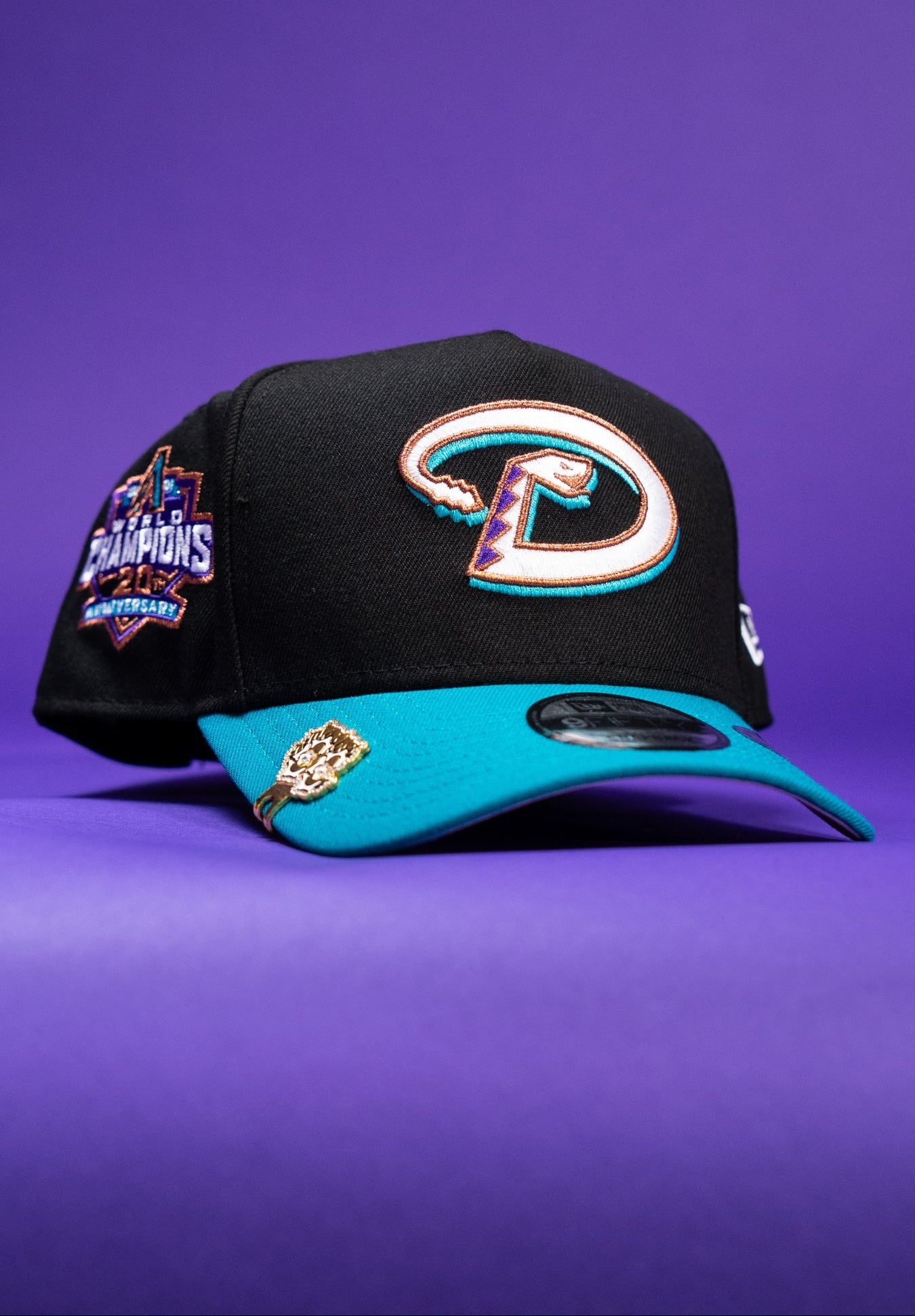 NEW ERA 9FIFTY A-FRAME BLACK/TURQUOISE ARIZONA DIAMONDBACKS W/ WORLD CHAMPIONS SIDE PATCH