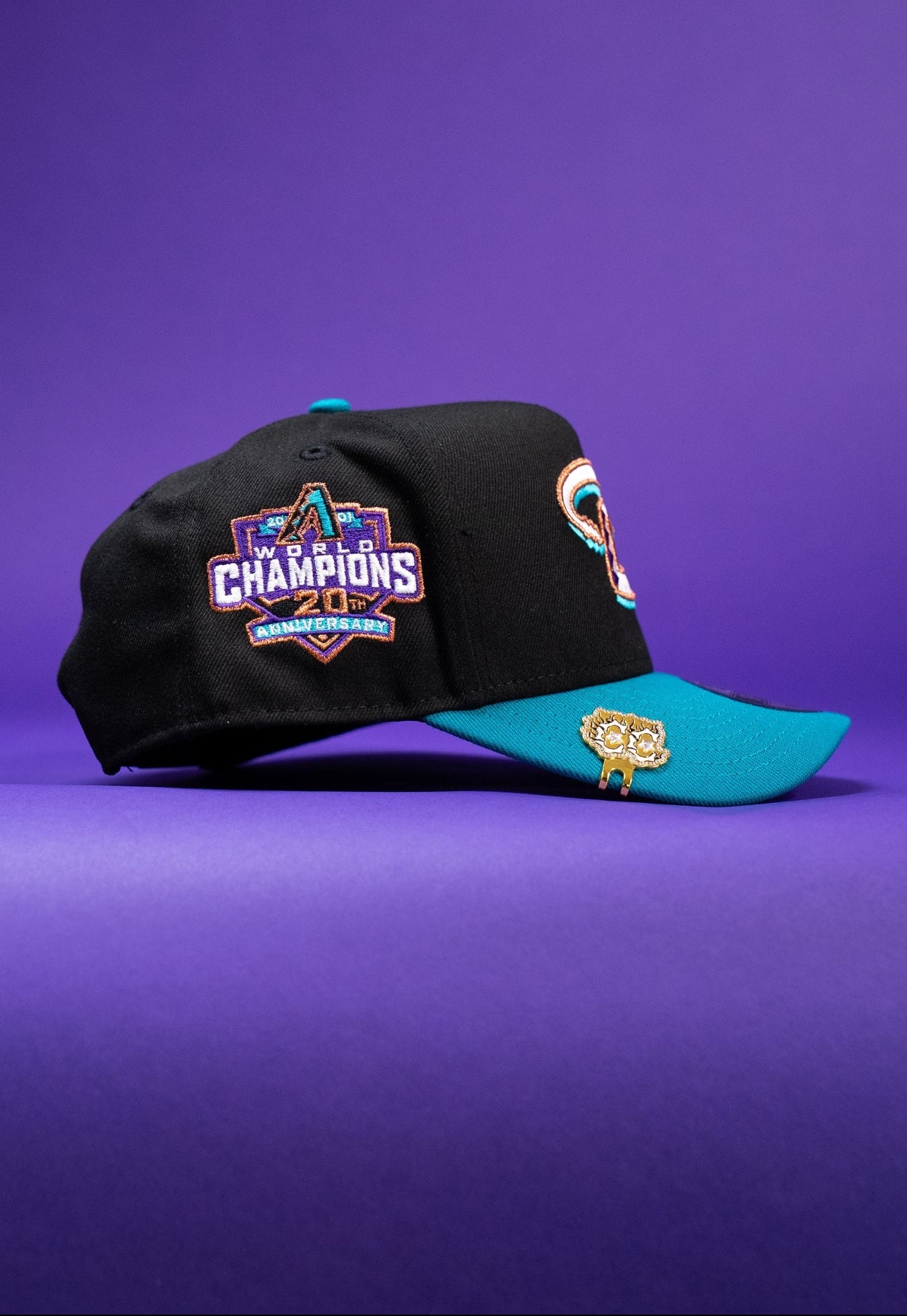 NEW ERA 9FIFTY A-FRAME BLACK/TURQUOISE ARIZONA DIAMONDBACKS W/ WORLD CHAMPIONS SIDE PATCH