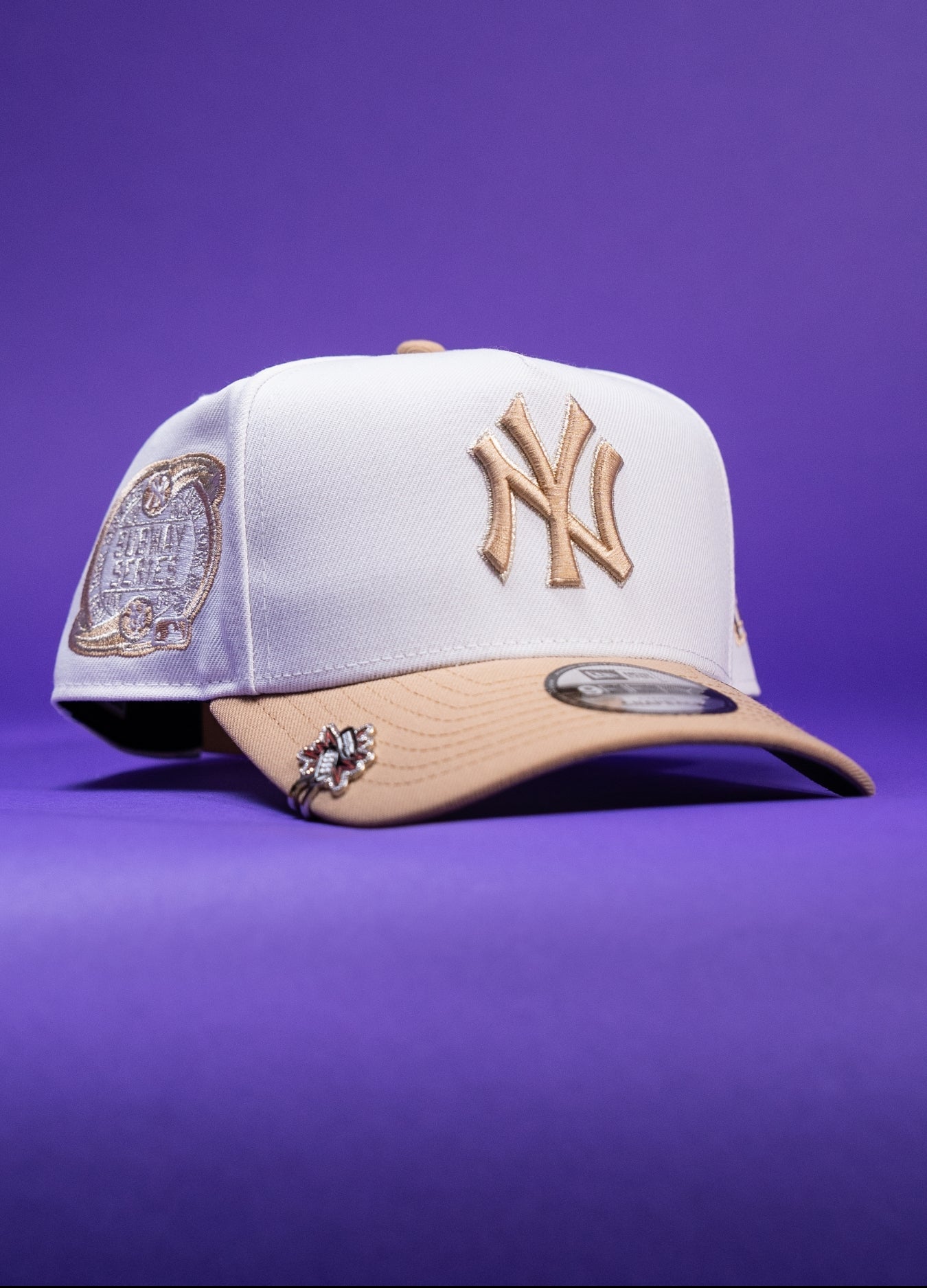 NEW ERA 9FIFTY A-FRAME PEARL WHITE NEW YORK YANKEES SNAPBACK W/ SUBWAY SERIES SIDE PATCH