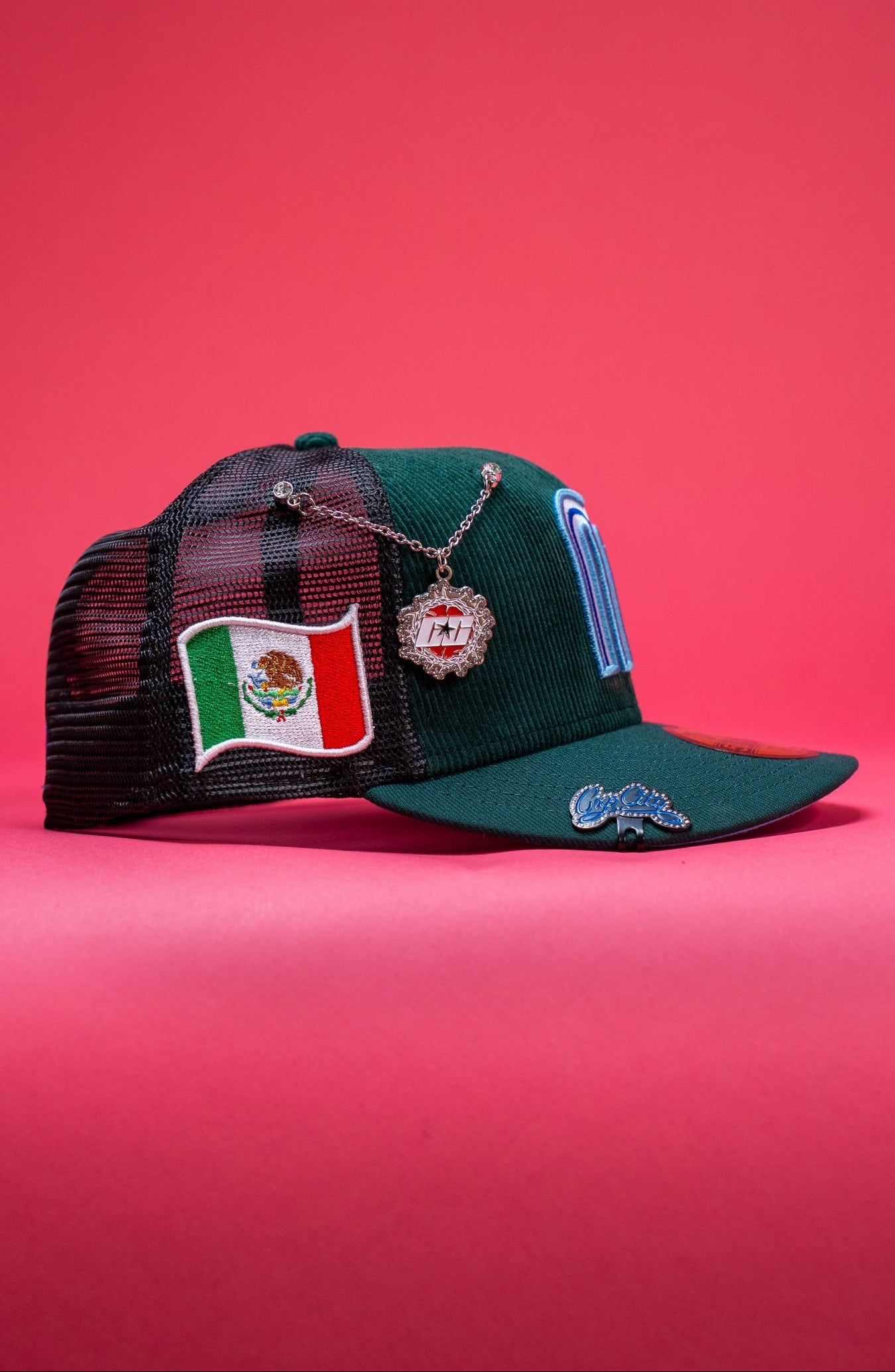 NEW ERA EXCLUSIVE 59FIFTY GREEN CORDUROY 2025 WBC MEXICO MESHBACK W/ MEXICO FLAG SIDE PATCH