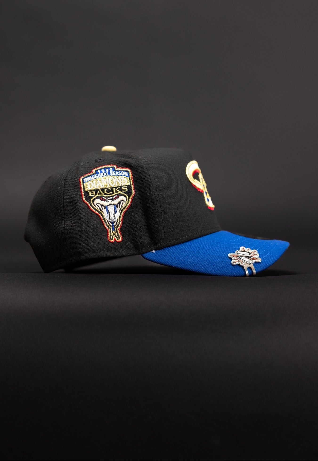 NEW ERA 9FIFTY A-FRAME BLACK/NAVY ARIZONA DIAMONDBACKS SNAPBACK W/ 1998 INAUGURAL SEASON SIDE PATCH