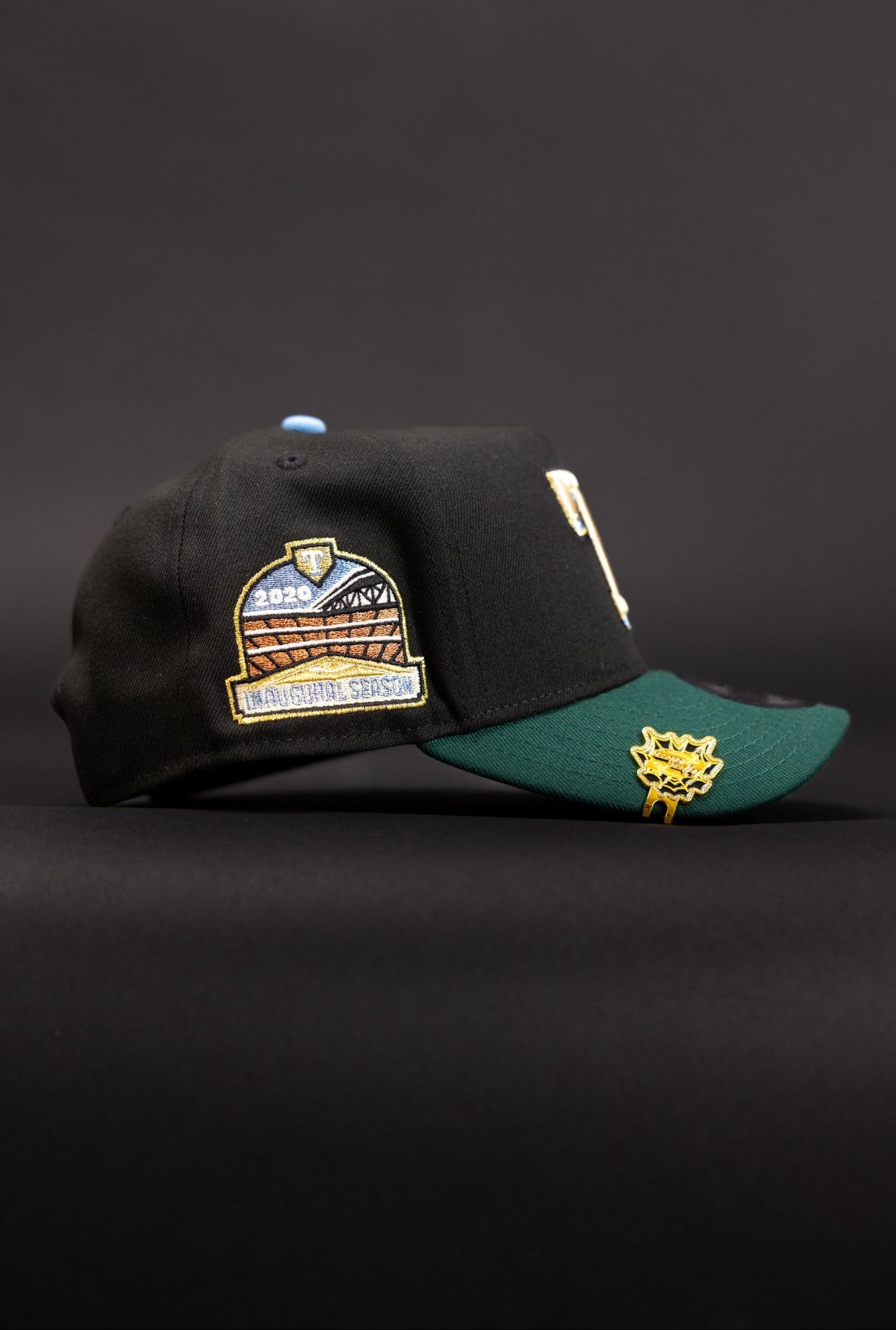 NEW ERA 9FIFTY A-FRAME BLACK/FOREST GREEN TEXAS RANGERS SNAPBACK W/ INAUGURAL SEASON SIDE PATCH