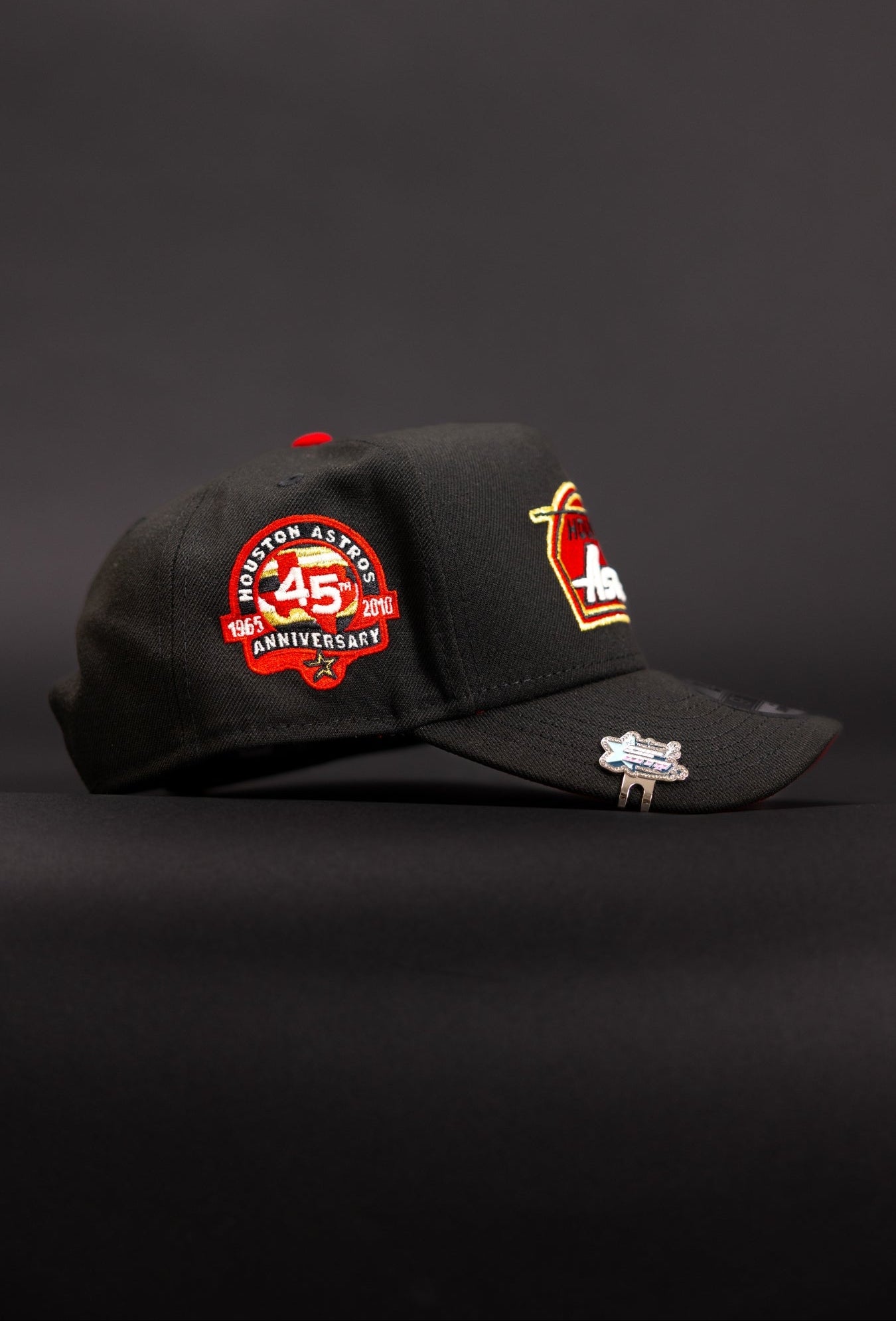 NEW ERA 9FIFTY A-FRAME BLACK HOUSTON ASTROS SNAPBACK W/ 45TH ANNIVERSARY SIDE PATCH