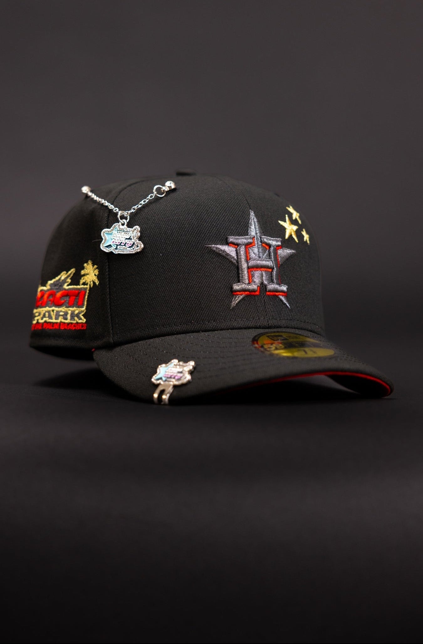 NEW ERA EXCLUSIVE 59FIFTY BLACKED OUT HOUSTON ASTROS W/ CACTI PARK SIDE PATCH