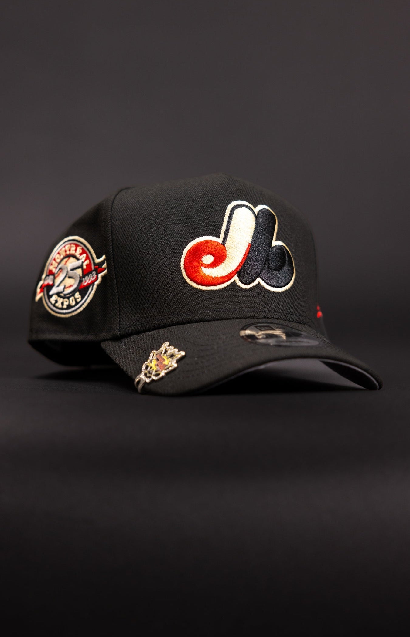 NEW ERA 9FIFTY A-FRAME BLACK MONTREAL EXPOS SNAPBACK W/ 25TH ANNIVERSARY SIDE PATCH