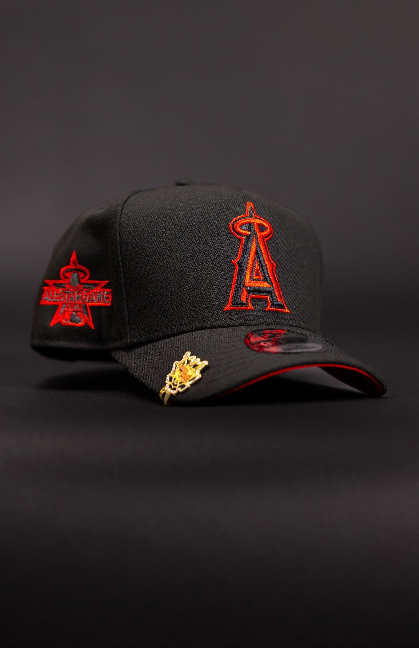 NEW ERA 9FIFTY A-FRAME BLACKED OUT ANAHEIM ANGELS SNAPBACK W/ ALL STAR GAME SIDE PATCH
