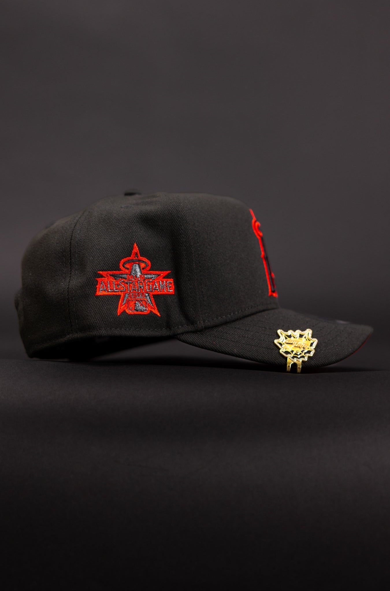 NEW ERA 9FIFTY A-FRAME BLACKED OUT ANAHEIM ANGELS SNAPBACK W/ ALL STAR GAME SIDE PATCH