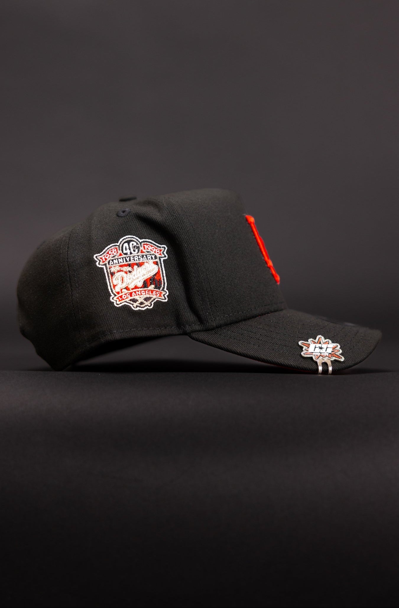 NEW ERA 9FIFTY A-FRAME BLACK LOS ANGELES DODGERS SNAPBACK W/ 40TH ANNIVERSARY SIDE PATCH